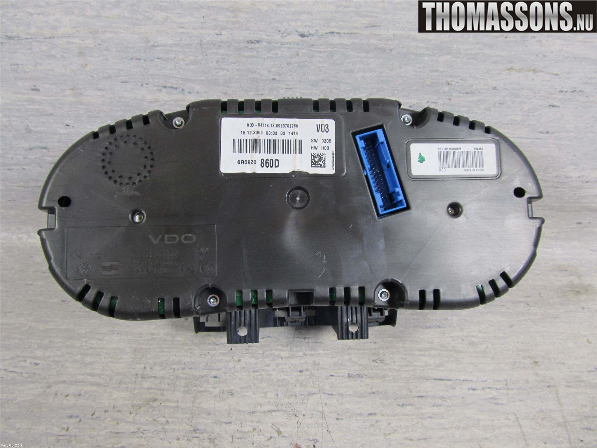 Volkswagen VW POLO 10-17 Instrument Komb