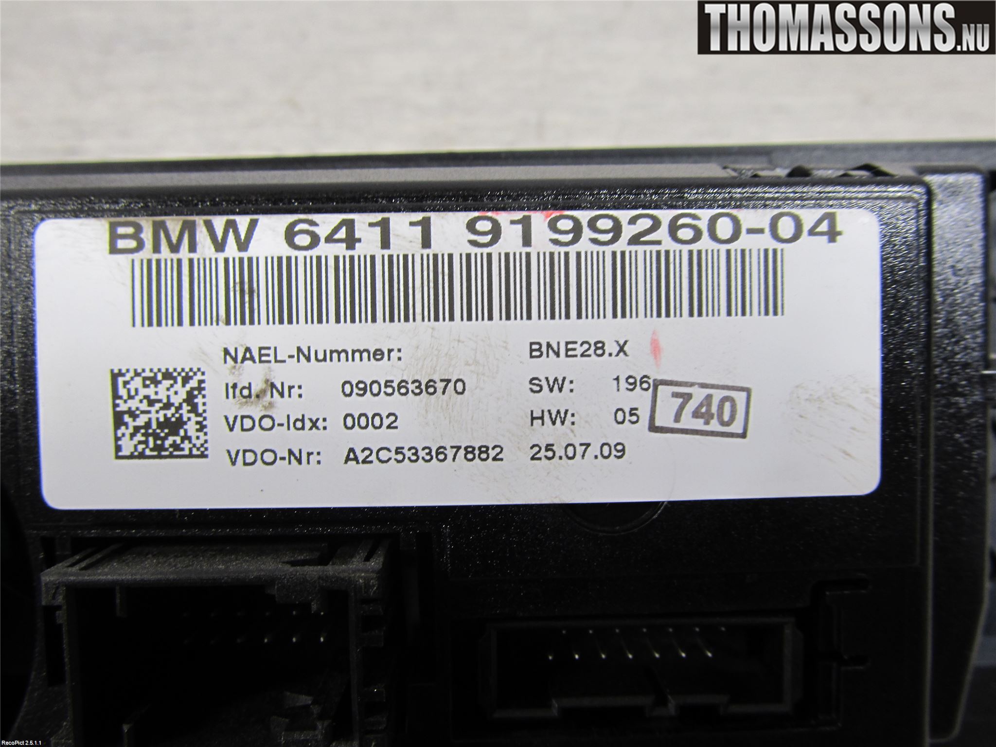 BMW 3 E90/91 SED/TOU 05-12 Ac Styrenhet Ac Manöveren