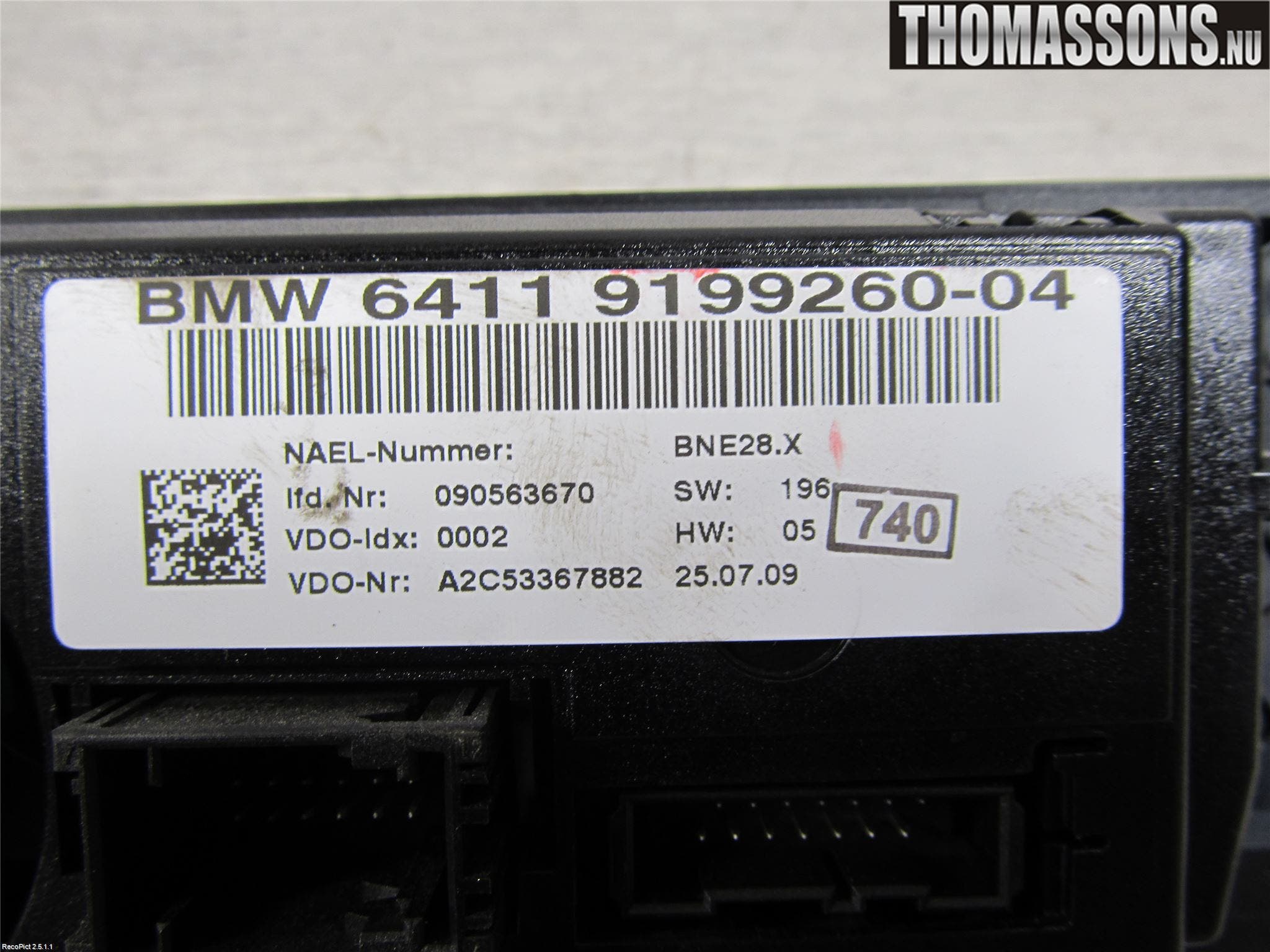 BMW 3 E90/91 SED/TOU 05-12 Ac Styrenhet Ac Manöveren