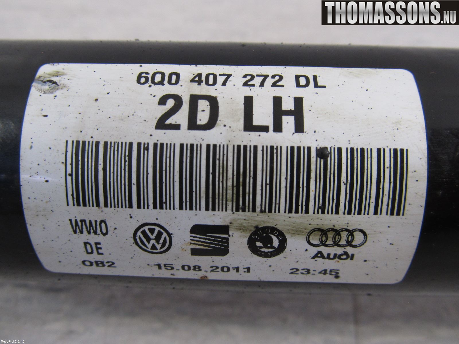 Skoda FABIA 07-14 Drivaxel Fram Höger