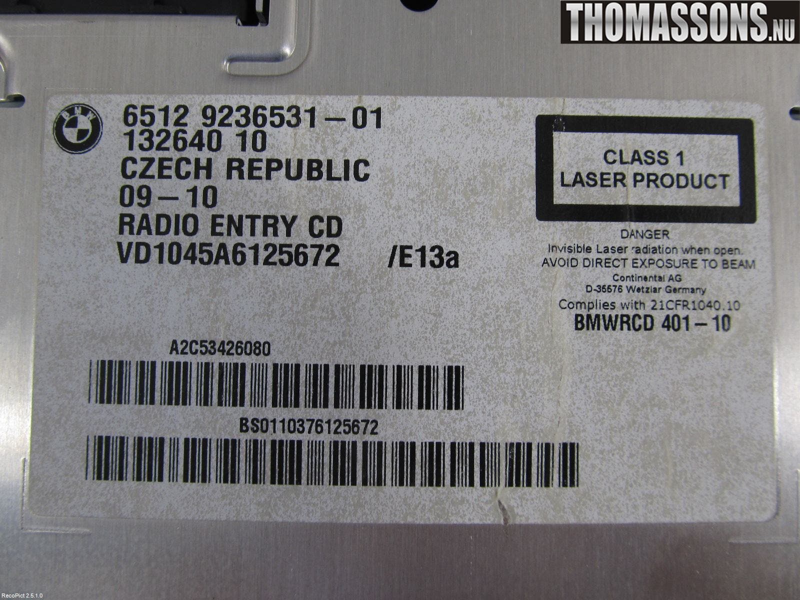 BMW 1 E87/81 5D/3D 03-11 Cd Radio - Multimediapanel