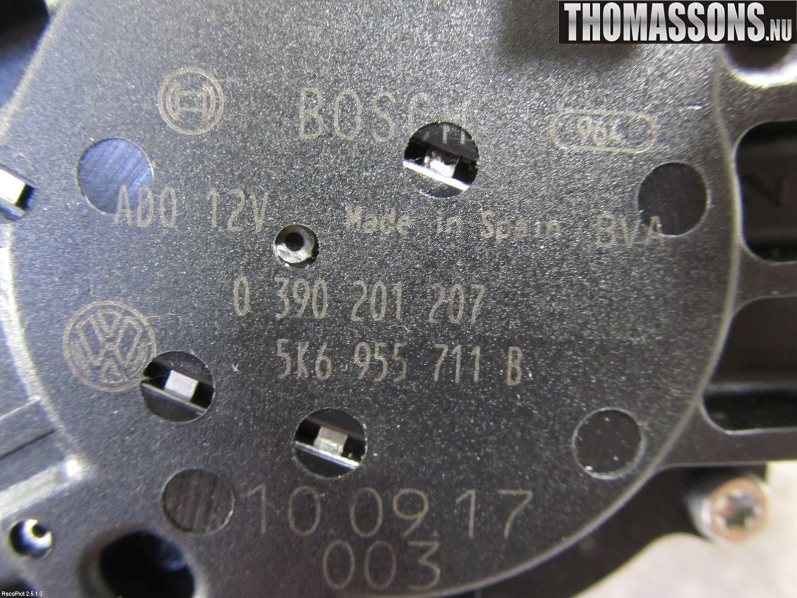 Volkswagen VW GOLF VI 09-13 Torkarmotor Baklucka
