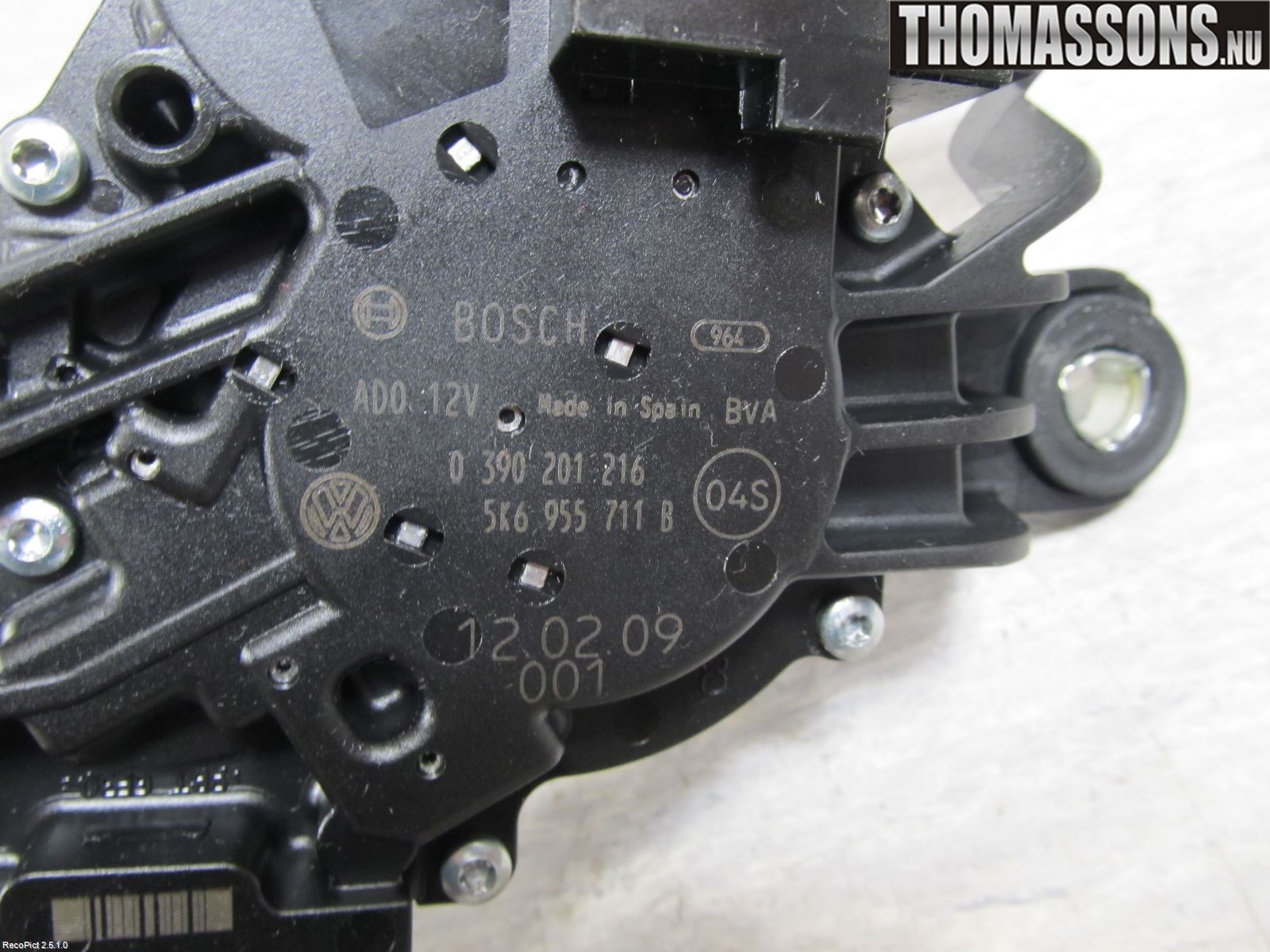 Volkswagen VW GOLF VI 09-13 Torkarmotor Baklucka