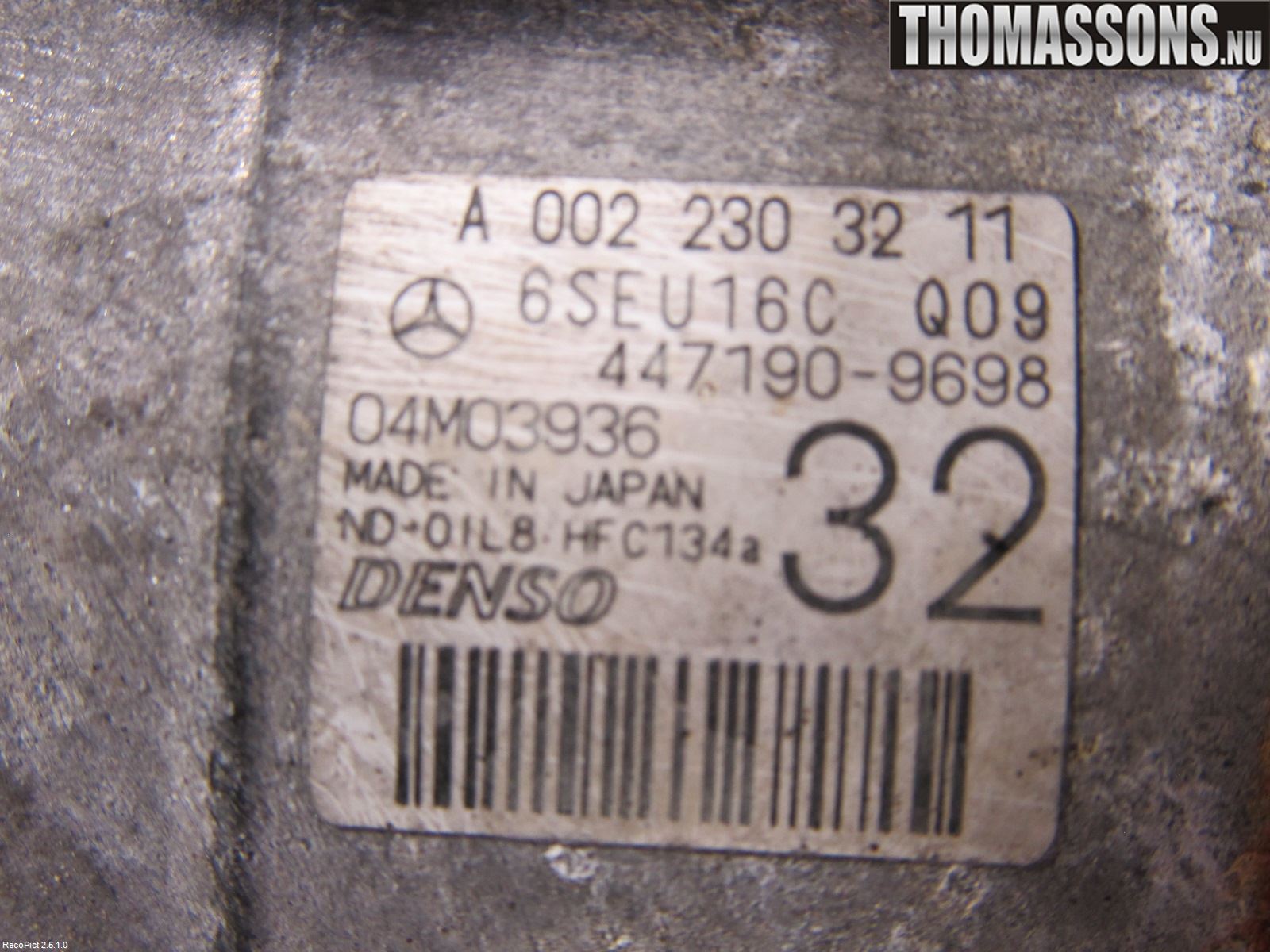 Mercedes-Benz MB E-KLASS (W212) 09-16 Ac Kompressor