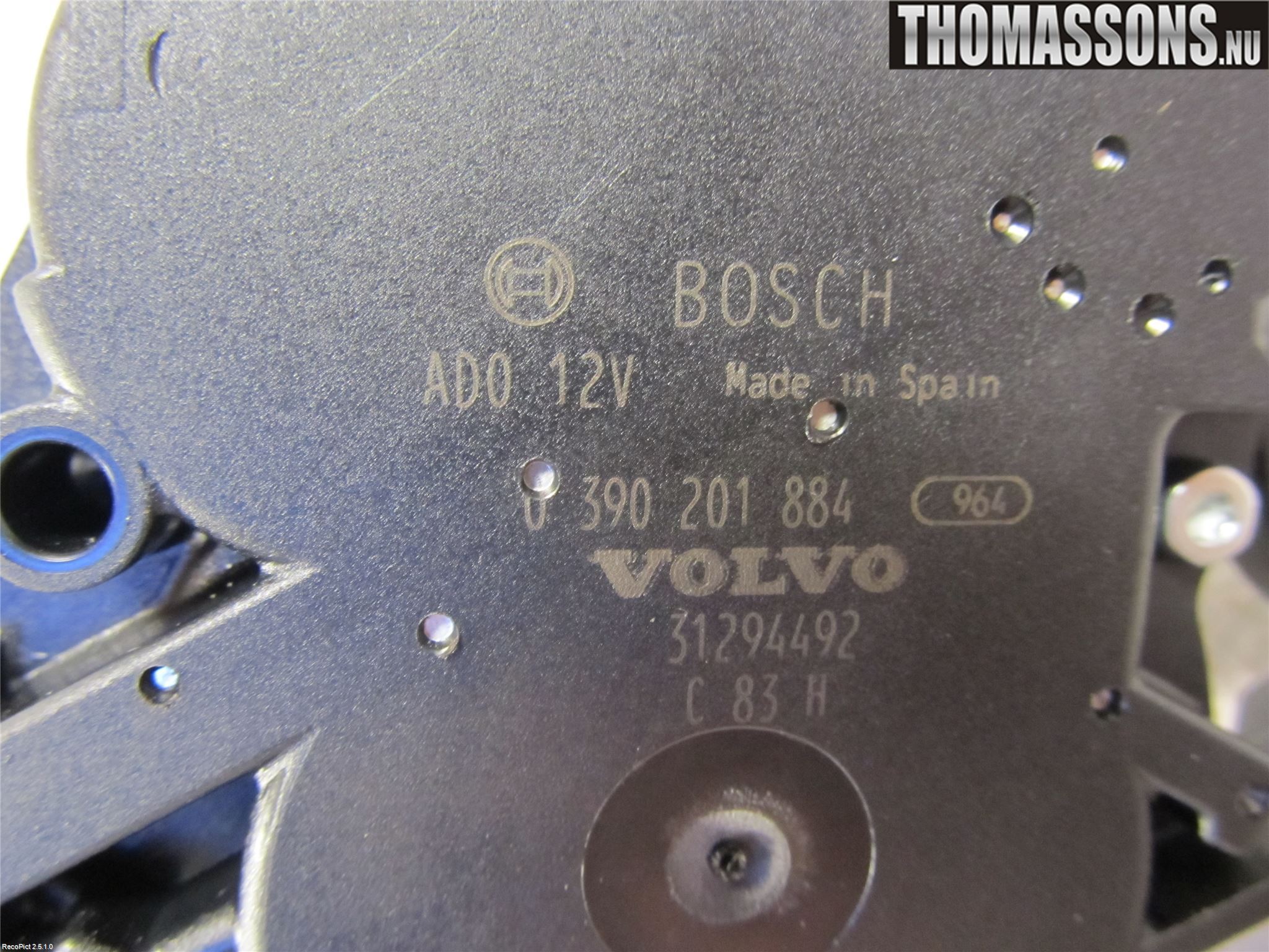 Volvo V60 11-13 Torkarmotor Baklucka