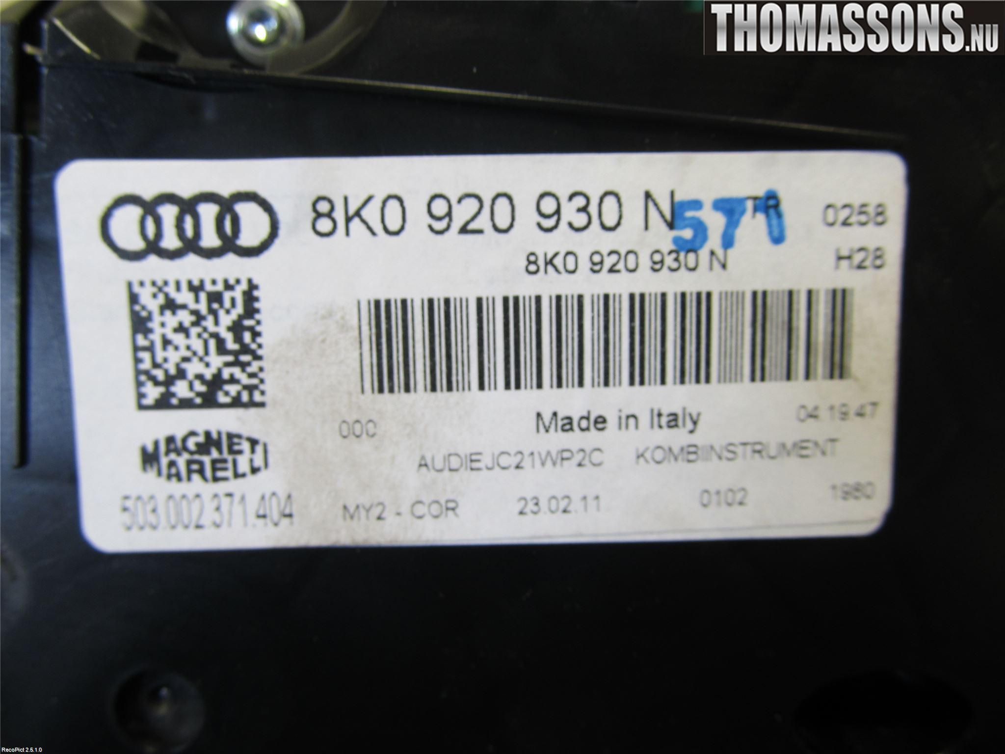 Audi A4/S4 08-11 Instrument Komb