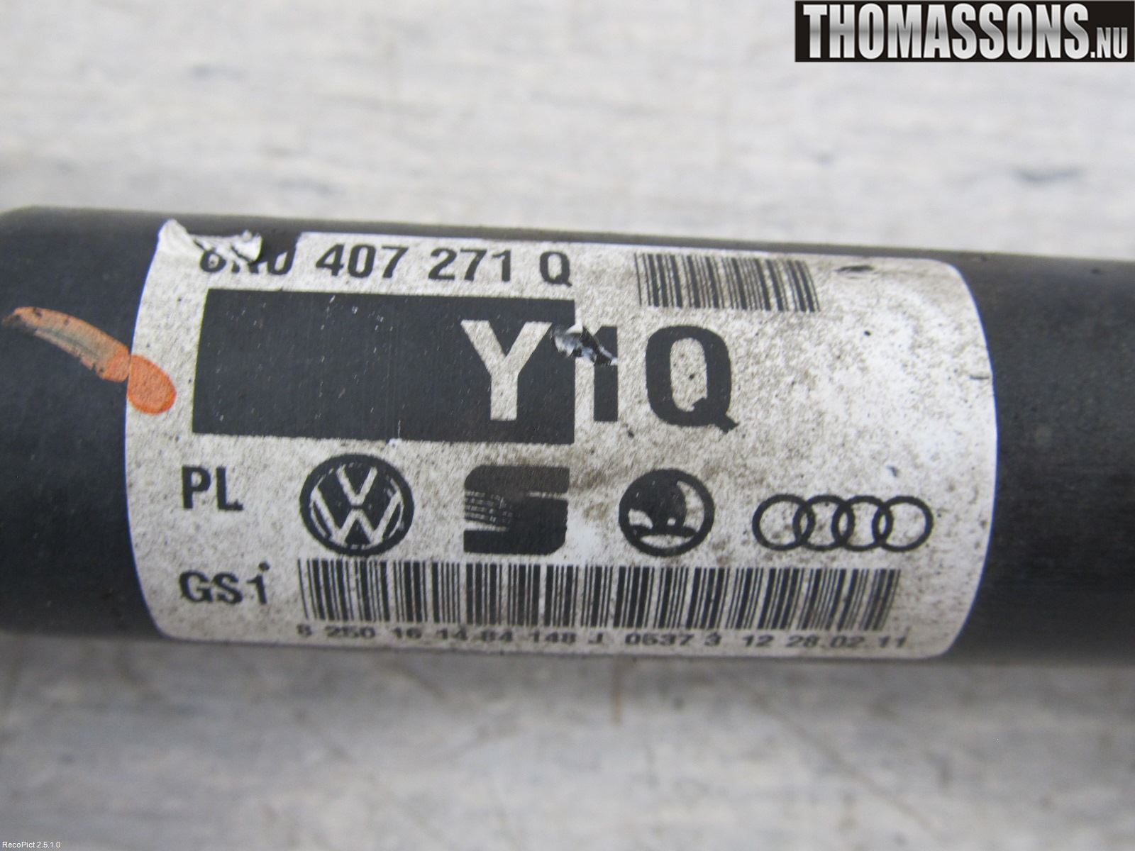 Audi A4/S4 08-11 Drivaxel Fram Vänster