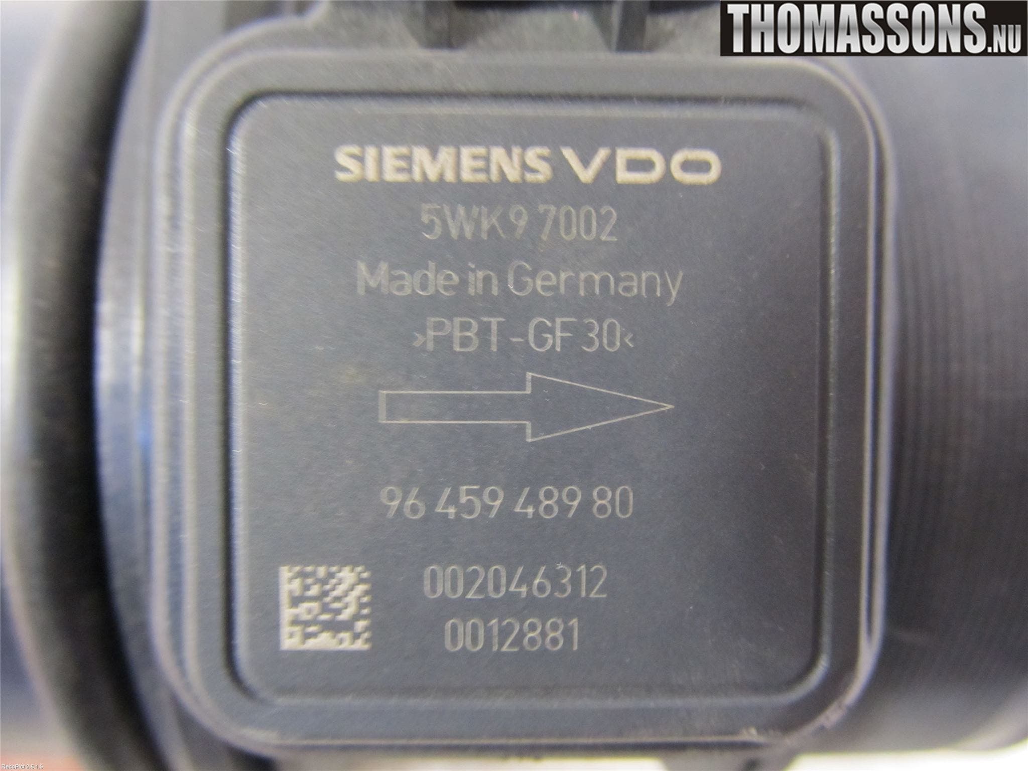 Volvo V50 04-07 Injluftmassamätare