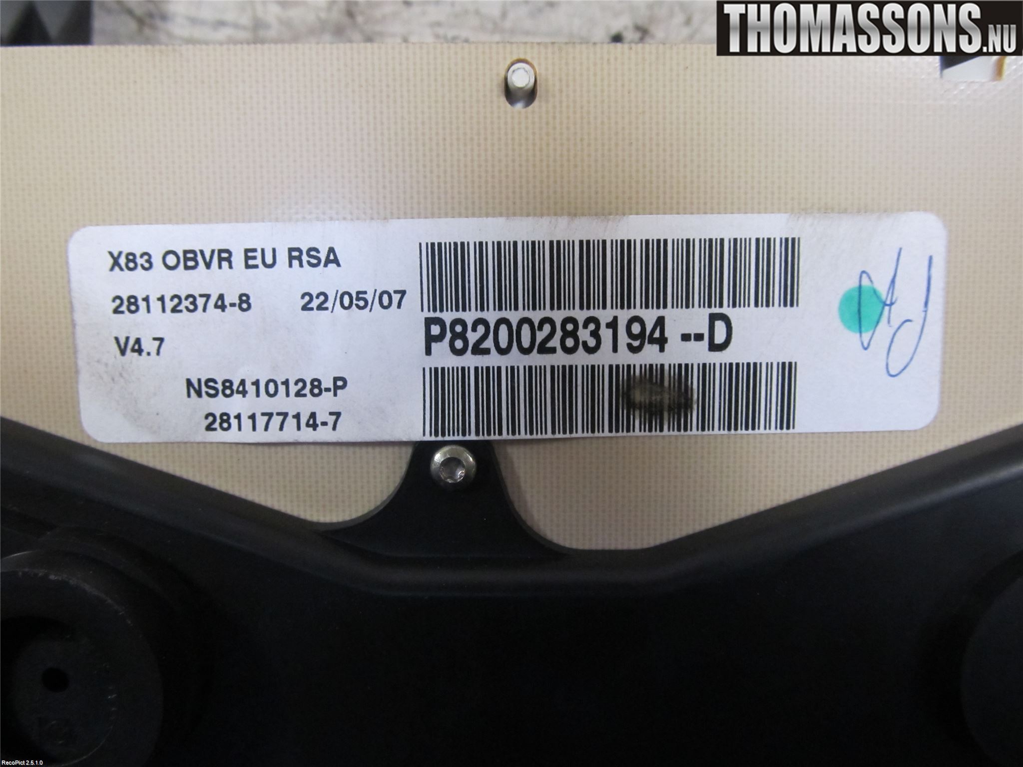 Nissan PRIMASTAR Instrument Komb