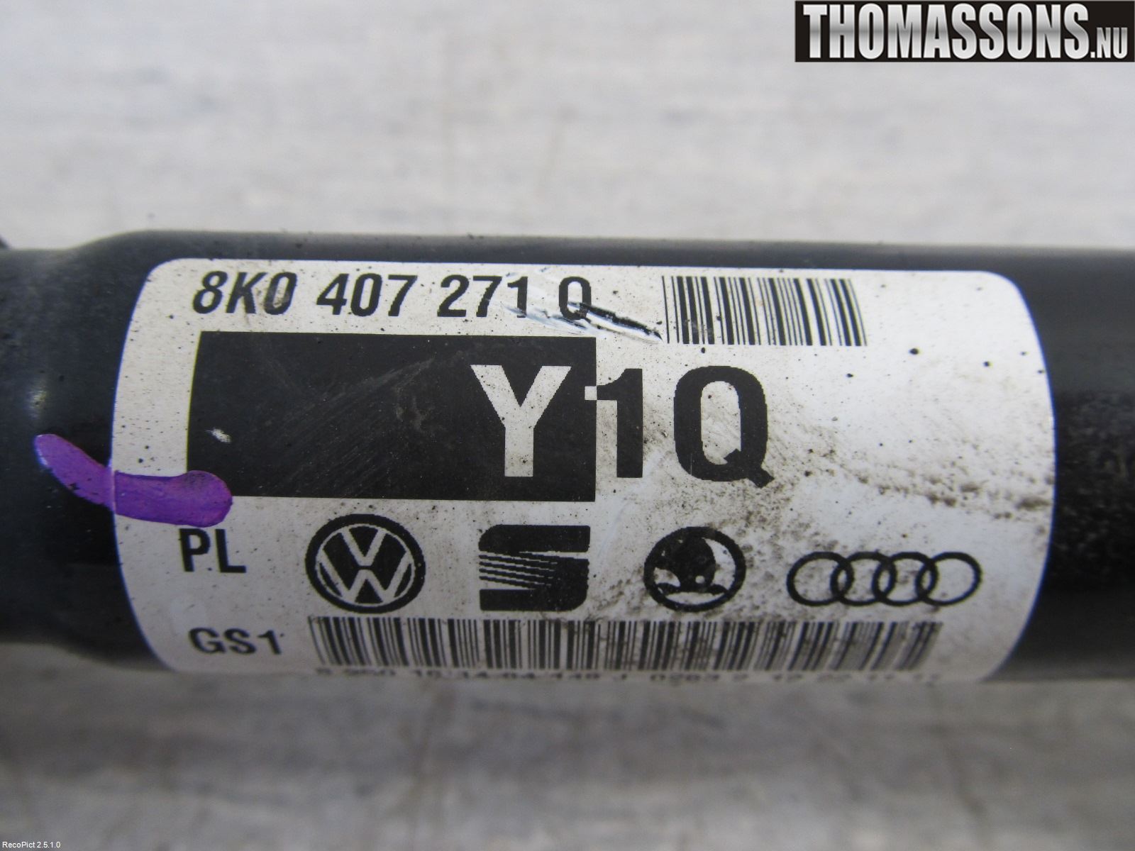 Audi A4/S4 08-11 Drivaxel Fram Höger
