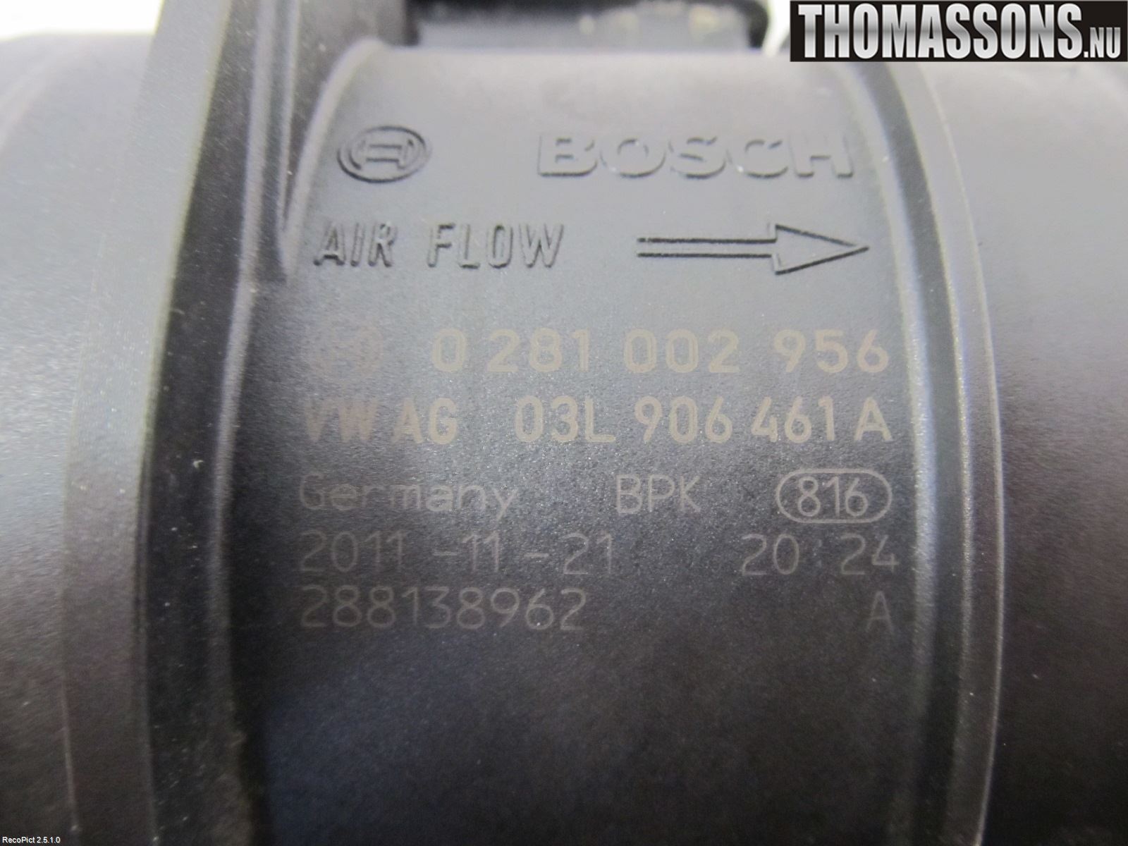 Audi A4/S4 08-11 Injluftmassamätare