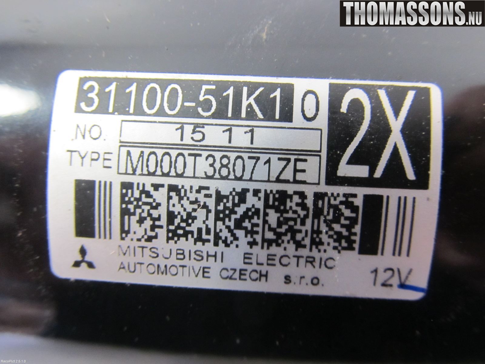 Suzuki SPLASH Startmotor