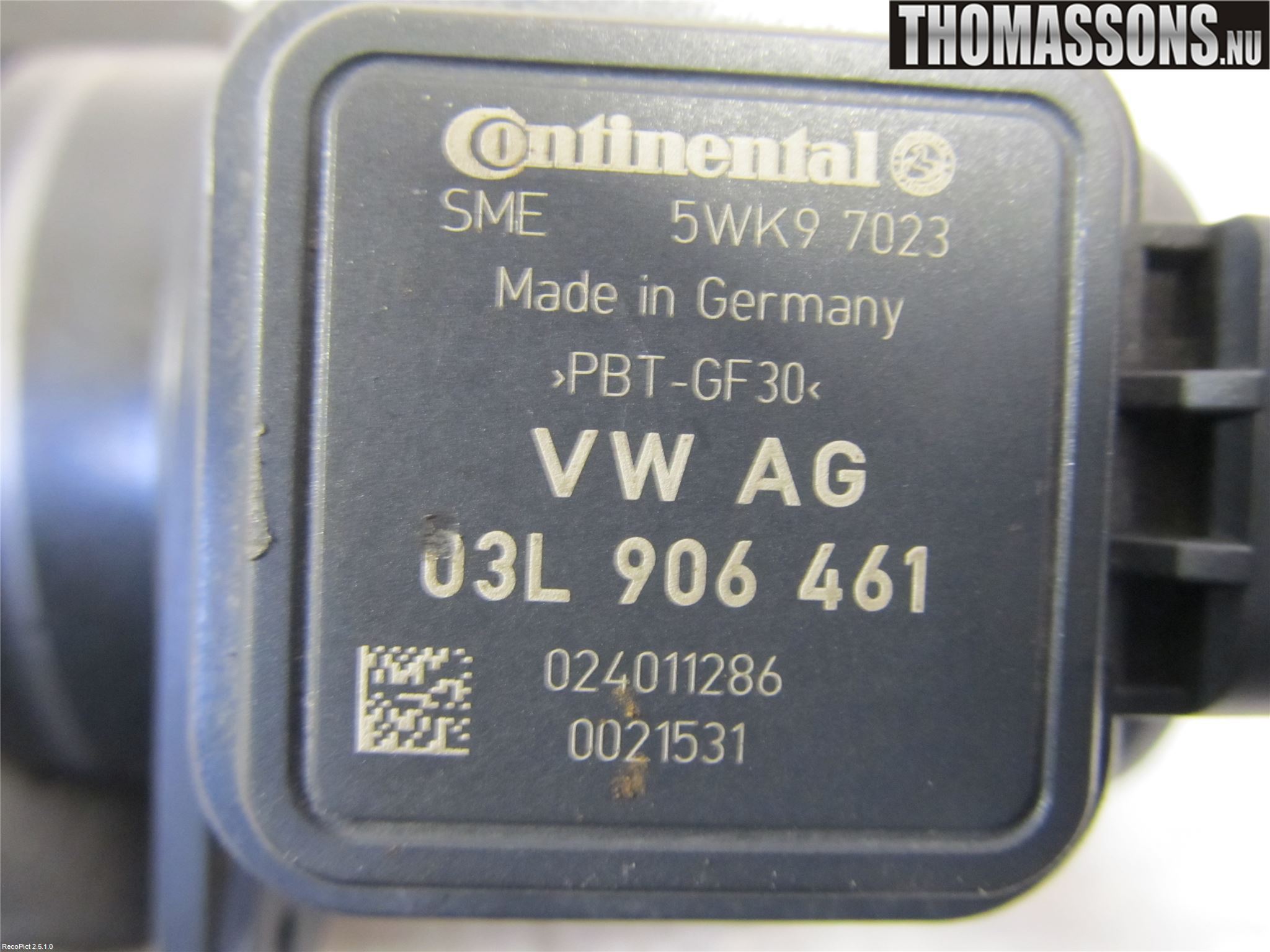 Volkswagen VW GOLF VI 09-13 Injluftmassamätare