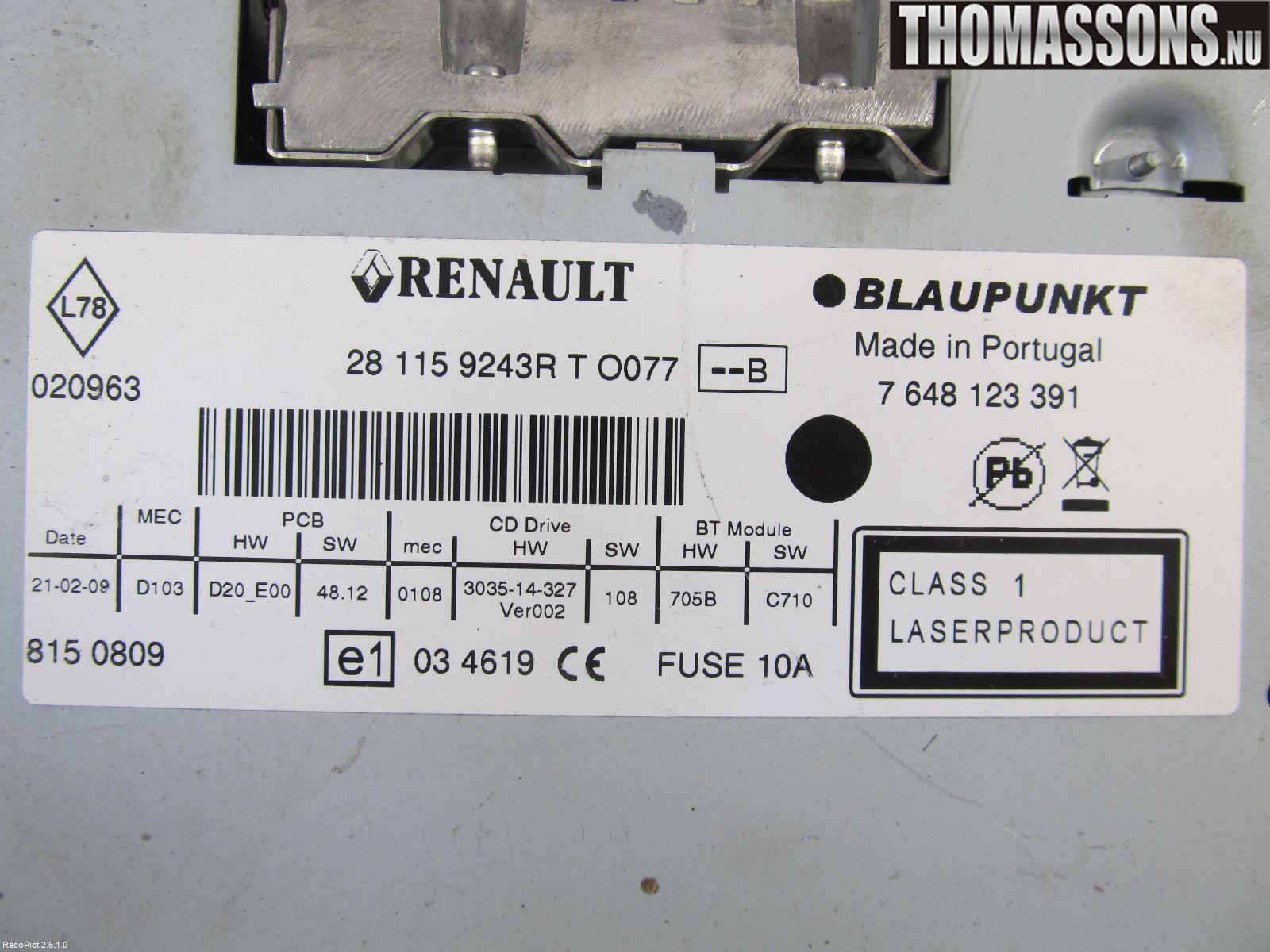 Renault MEGANE III 09-15 Cd Radio - Multimediapanel