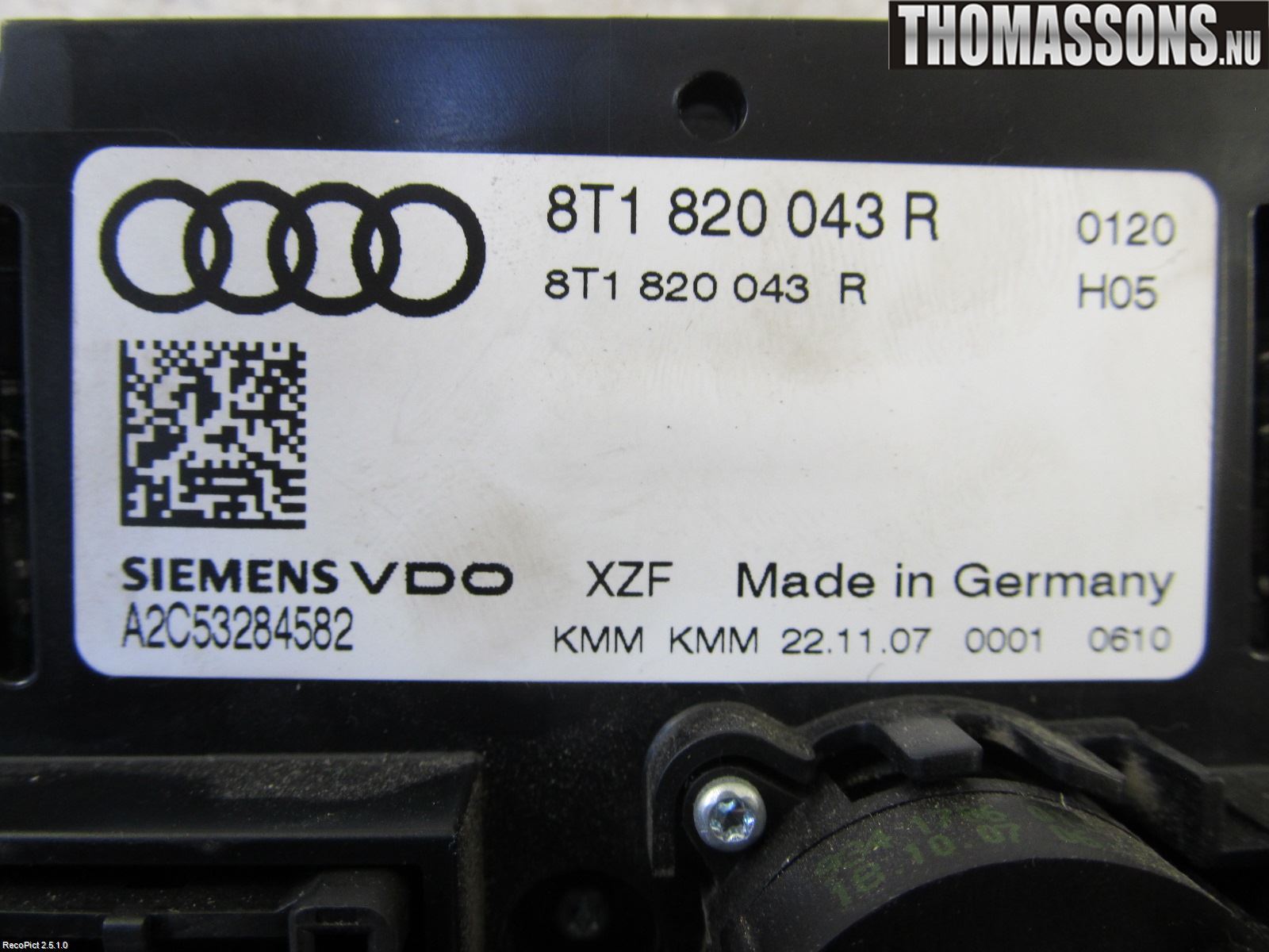 Audi A4/S4 08-11 Ac Styrenhet Ac Manöveren