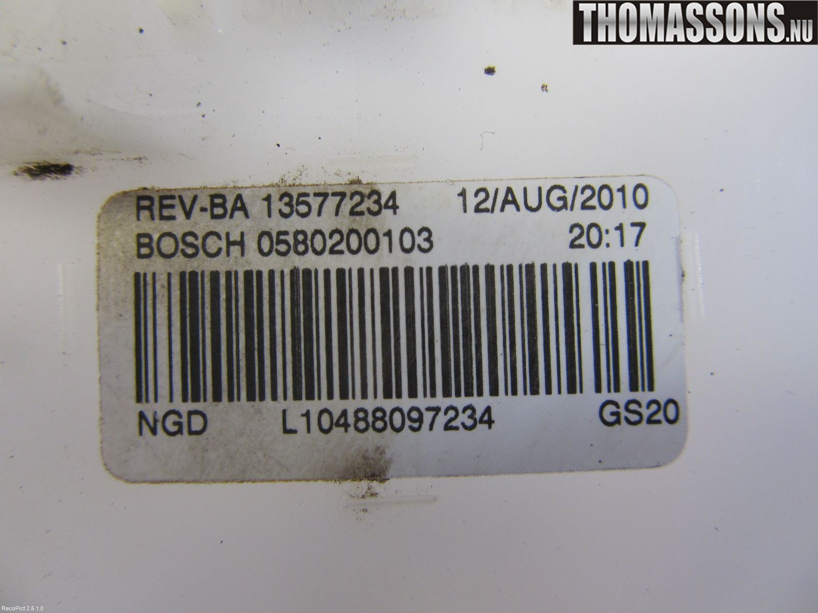 Opel ASTRA J 10-15 Bränslepump El