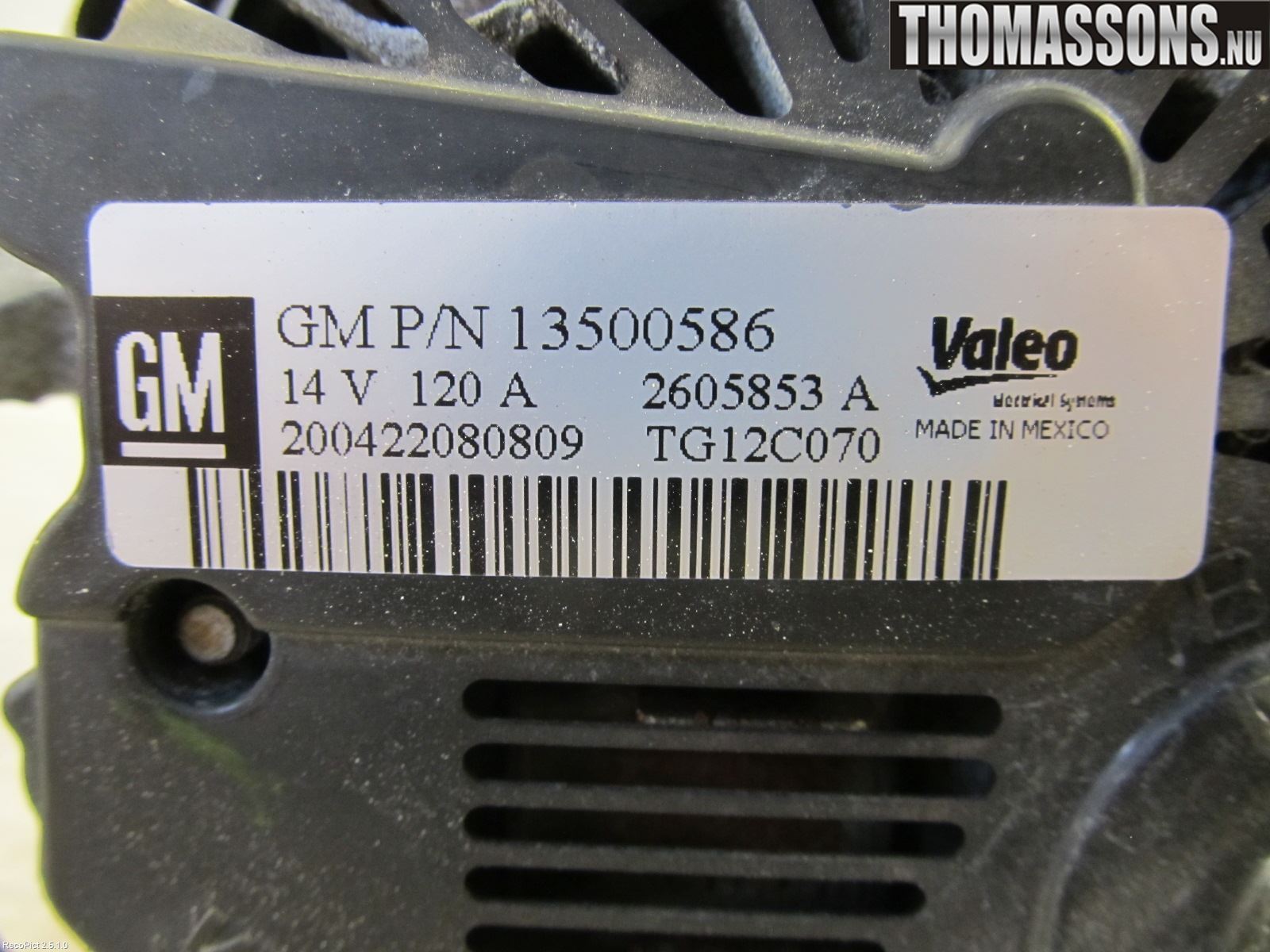 Opel ASTRA J 10-15 Generator