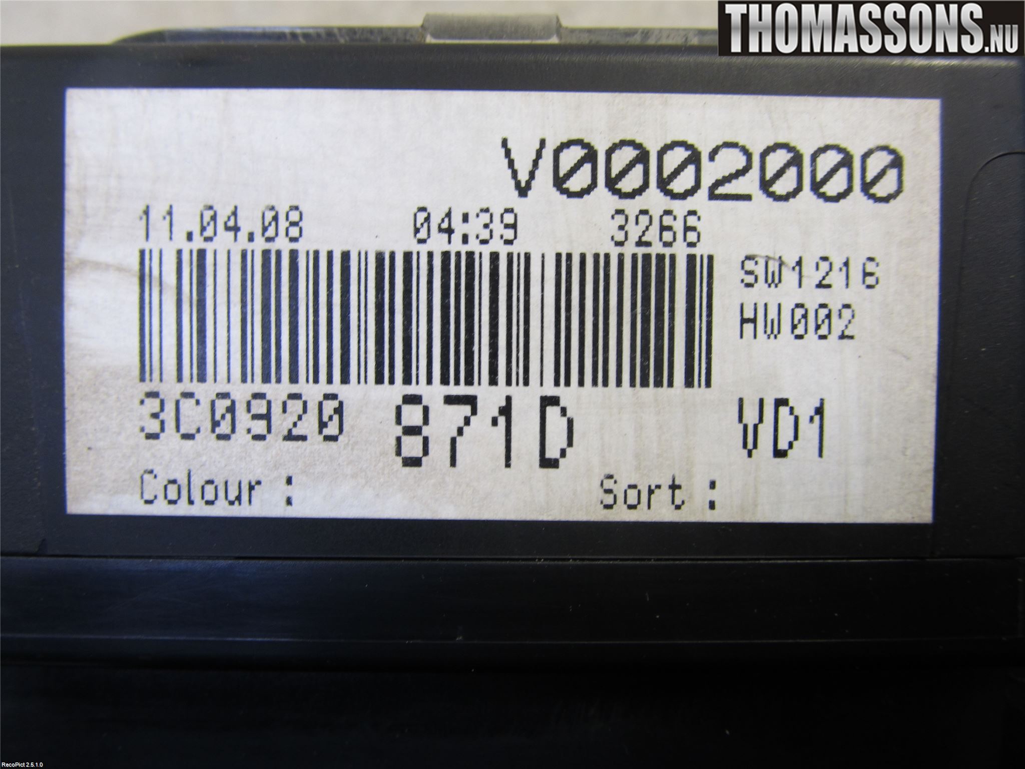 Volkswagen VW PASSAT 05-11 Instrument Komb