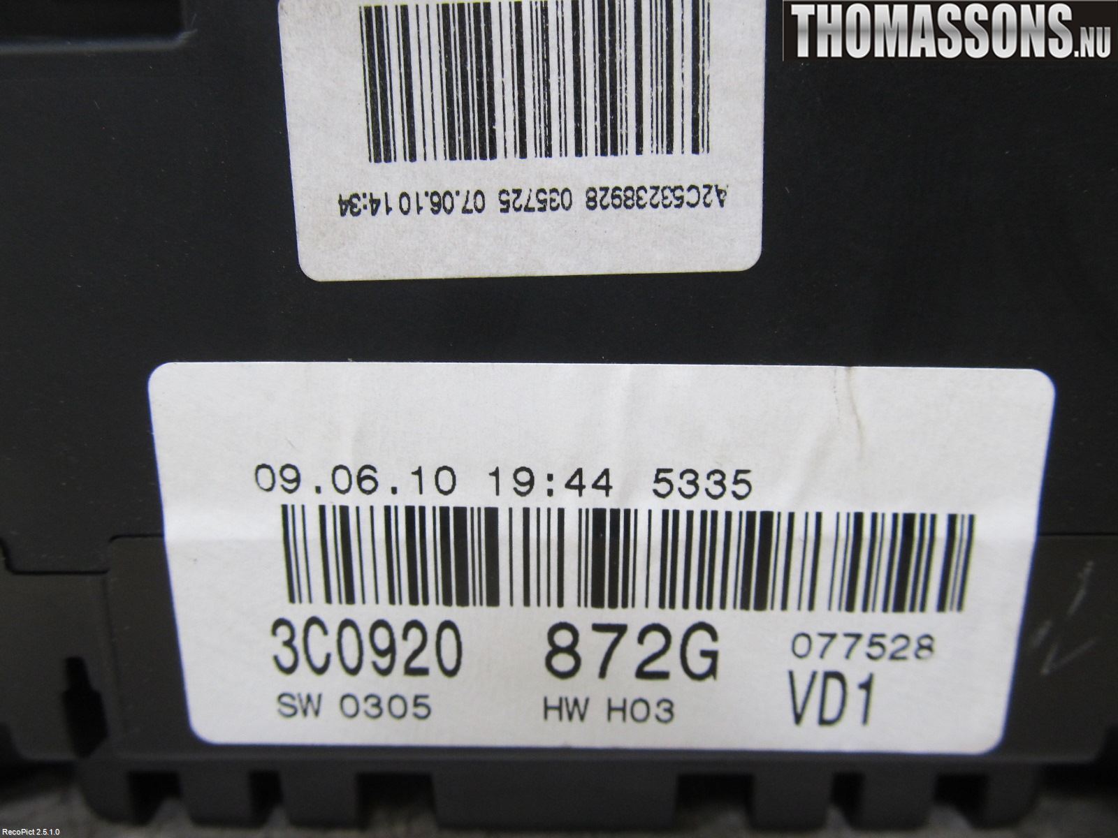 Volkswagen VW PASSAT 05-11 Instrument Komb