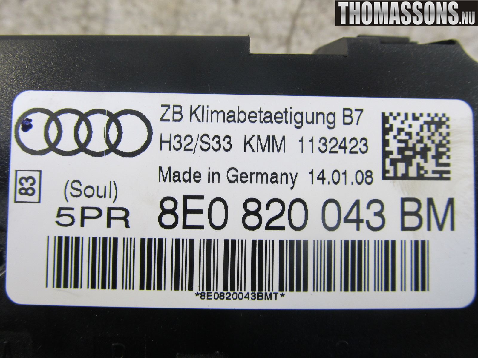 Audi A4/S4 05-07 Ac Styrenhet Ac Manöveren