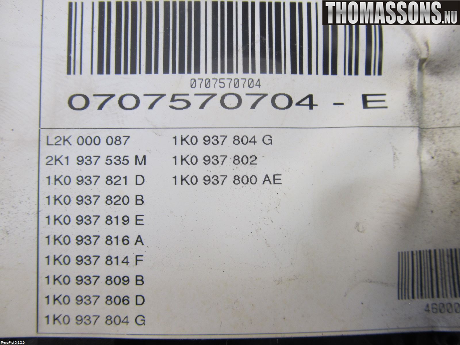Volkswagen VW CADDY      04-10 Säkringsdosa-Elcentral