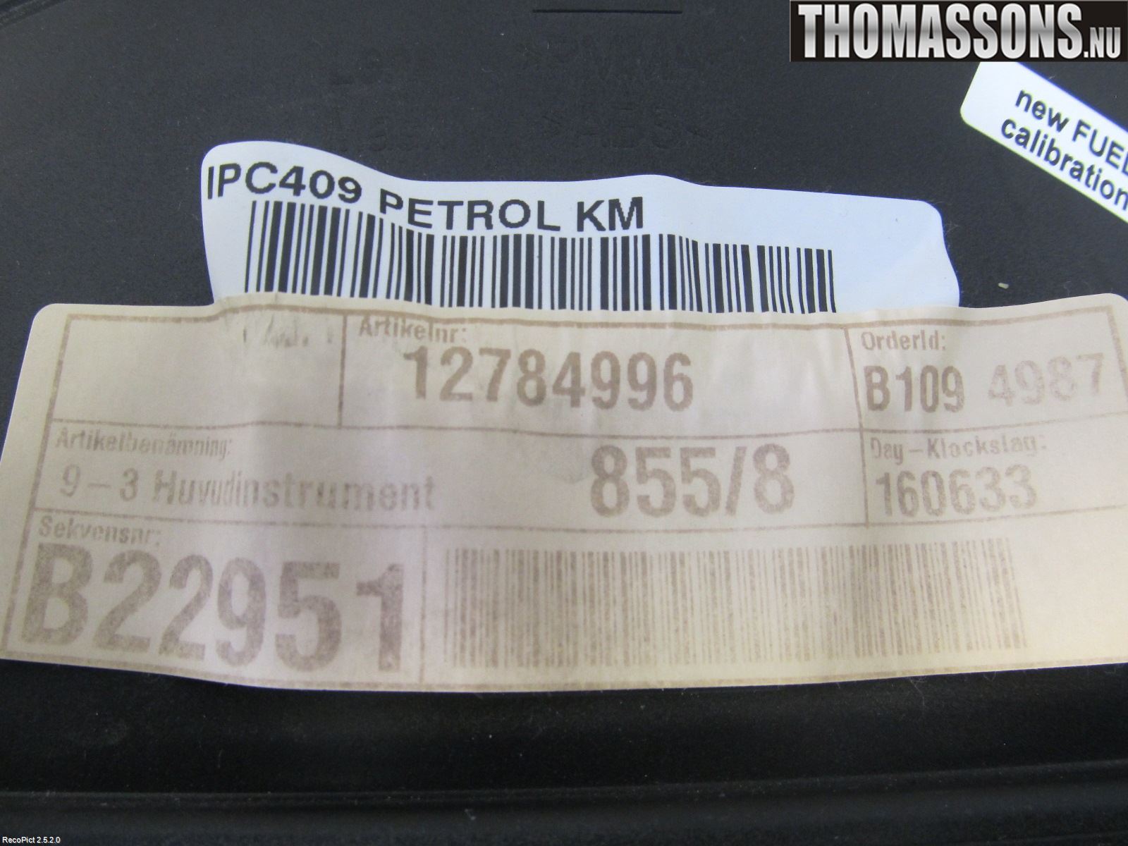 Saab 9-3 VER2/VER3 08-15 Instrument Komb