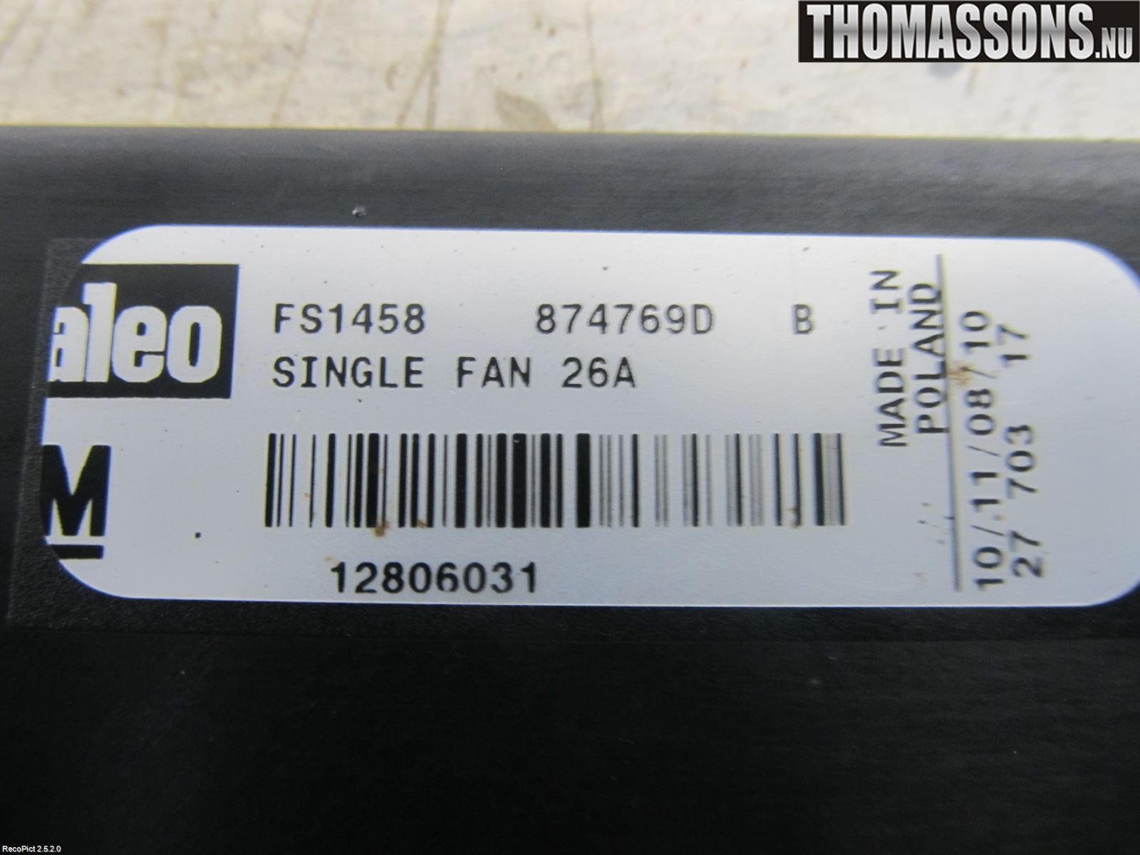 Saab 9-3 VER2/VER3 08-15 Kylfläkt El