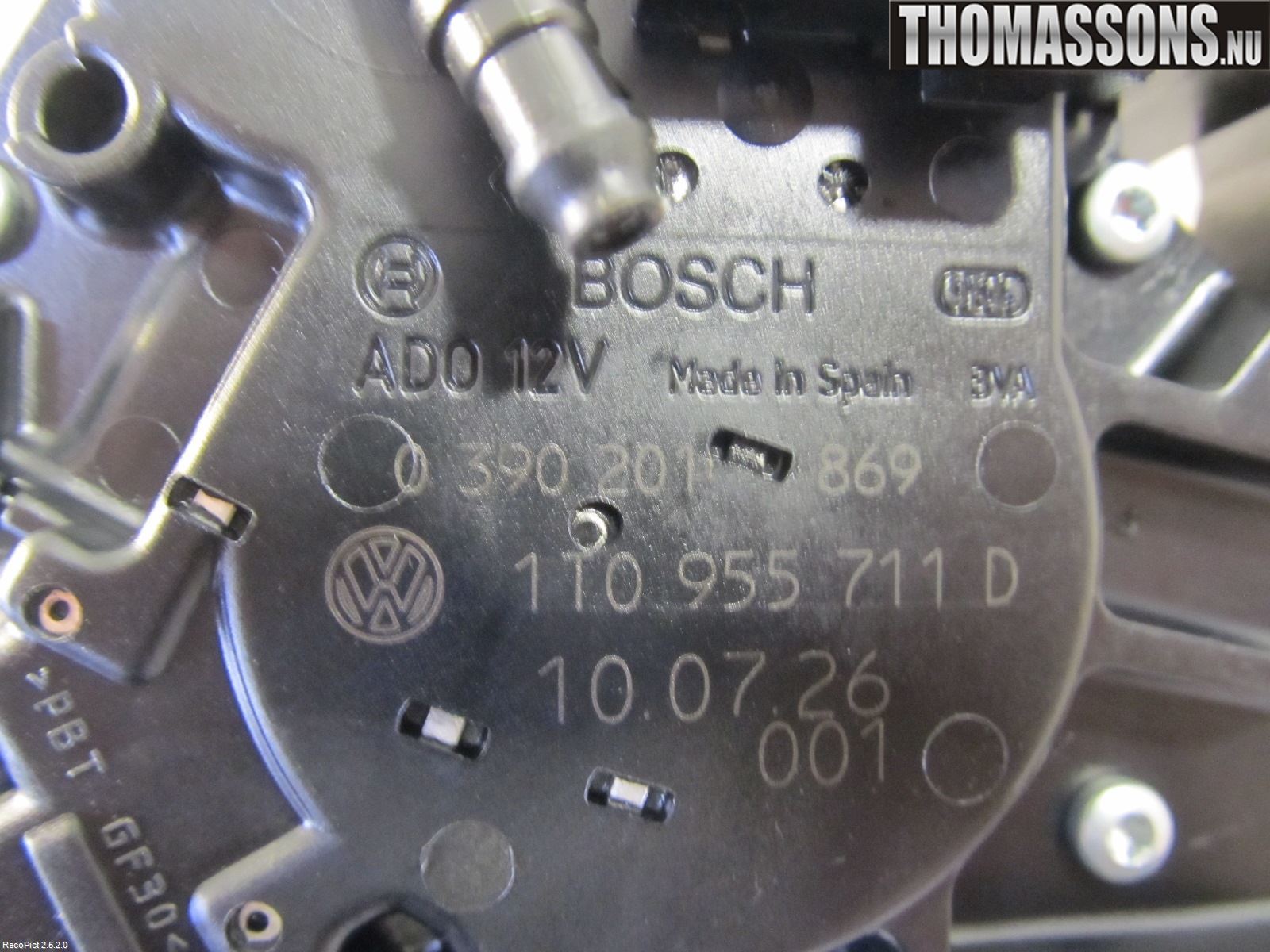 Volkswagen VW CADDY      04-10 Torkarmotor Baklucka