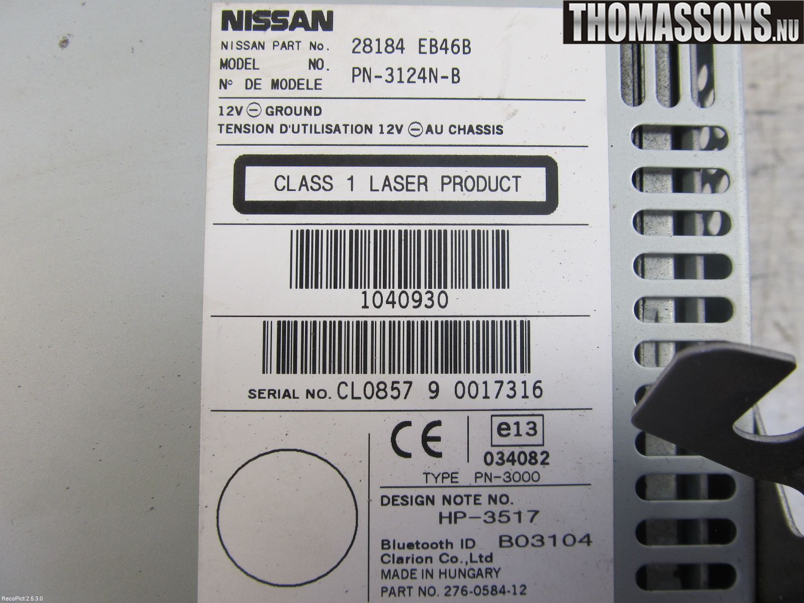 Nissan NAVARA 05-16 Radio