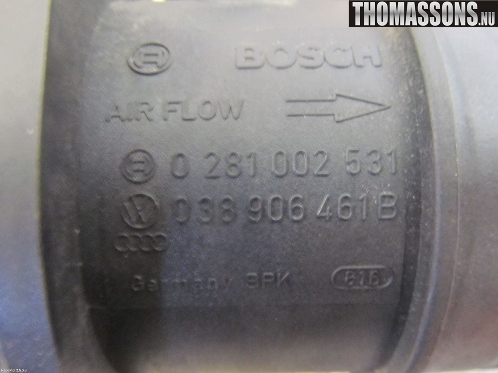 Volkswagen VW CADDY      04-10 Injluftmassamätare