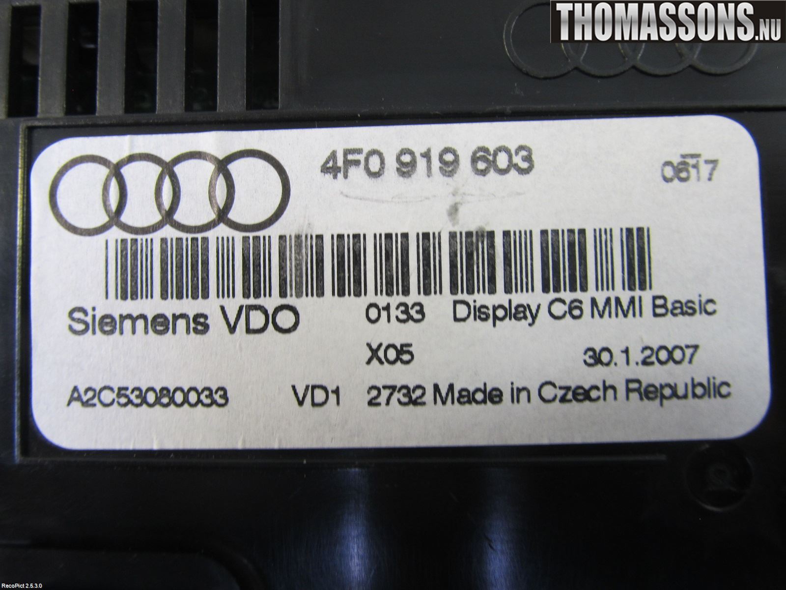 Audi A6/S6     05-11 Bildskärm