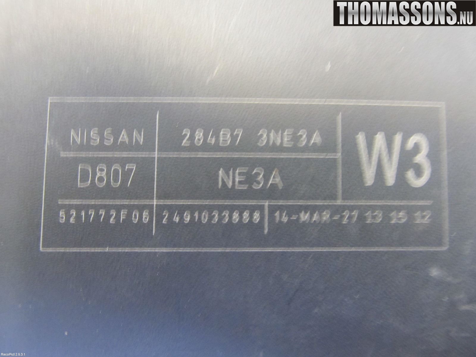 Nissan LEAF 11-17 Säkringsdosa-Elcentral