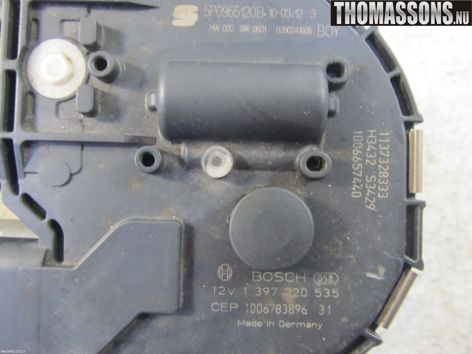 Seat ALTEA Torkarmotor Vindruta