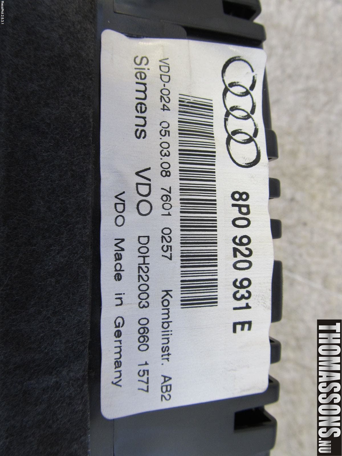 Audi A3/S3 05-13 Instrument Komb