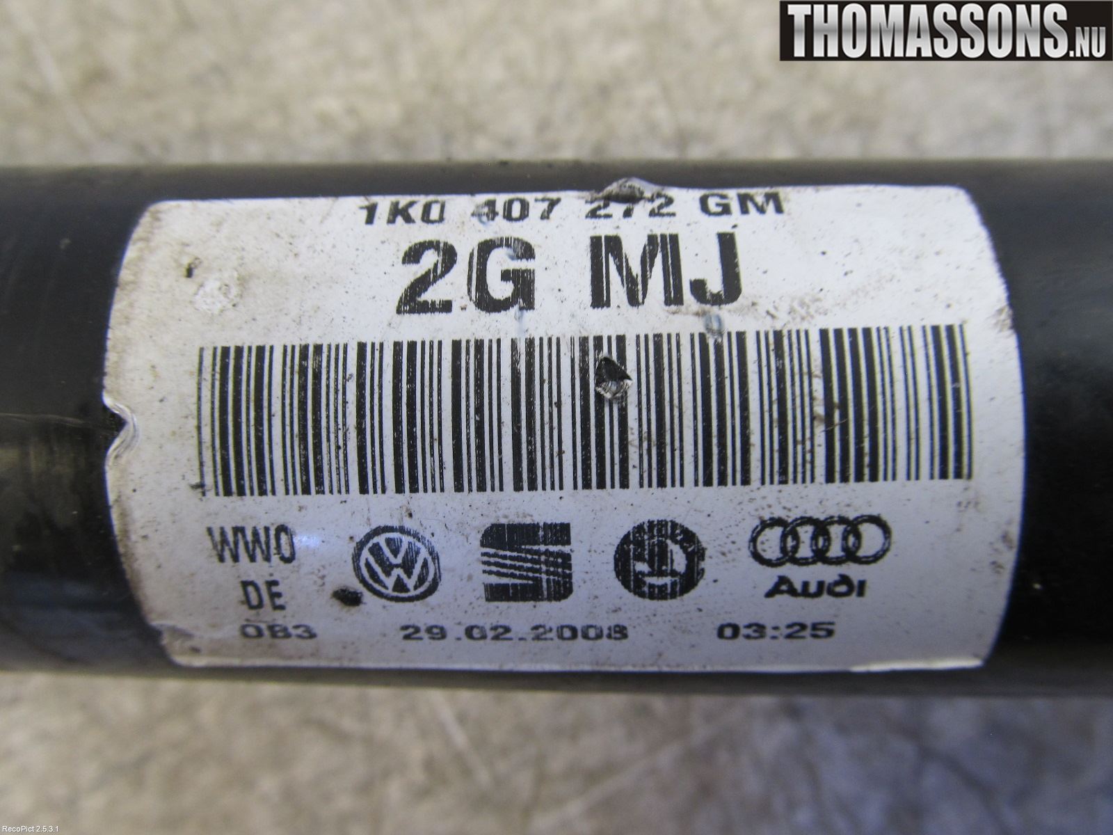 Audi A3/S3 05-13 Drivaxel Fram Höger