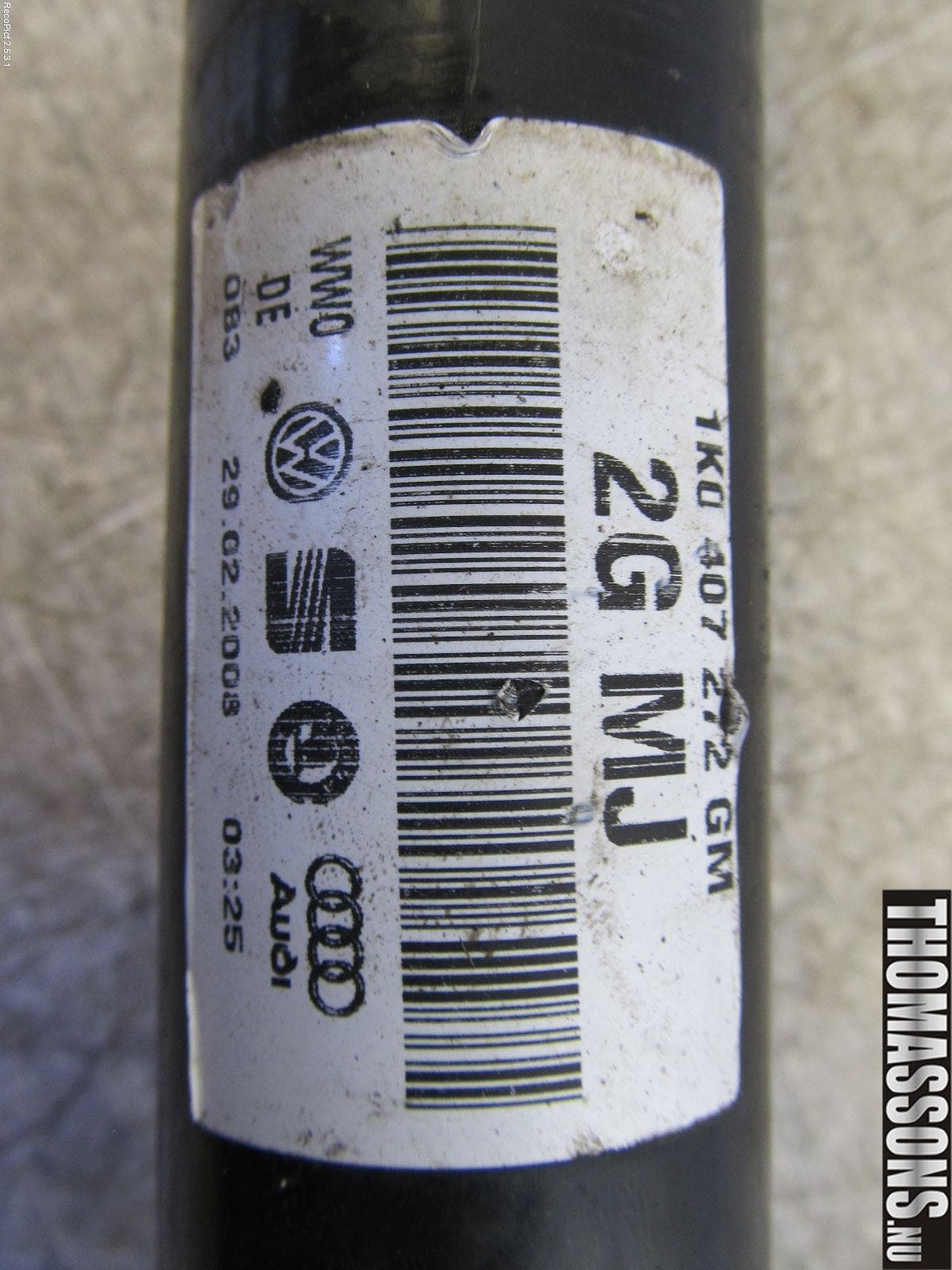 Audi A3/S3 05-13 Drivaxel Fram Höger