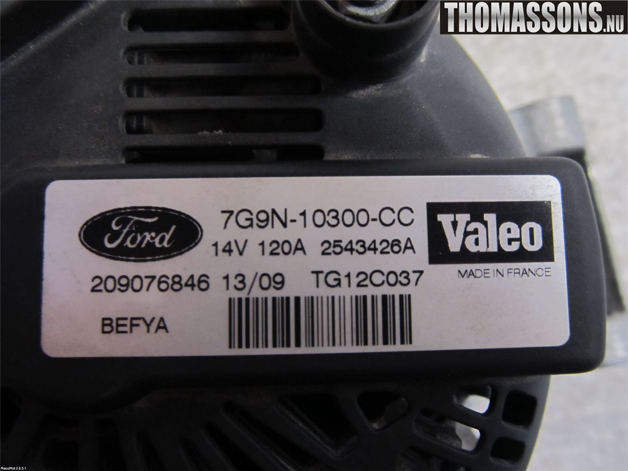 Ford FIESTA 09-12 Generator
