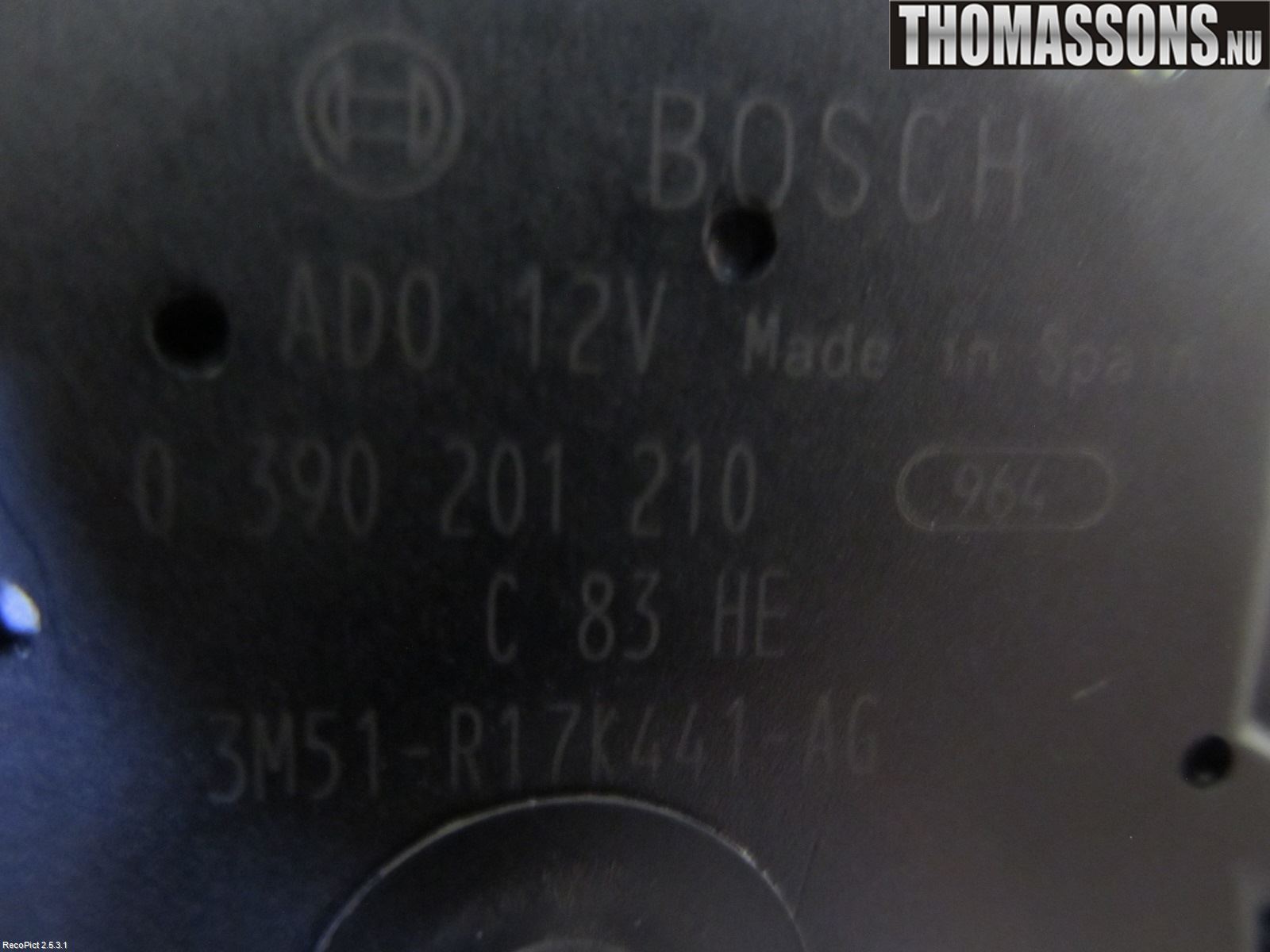Ford MONDEO 07-15 Torkarmotor Baklucka