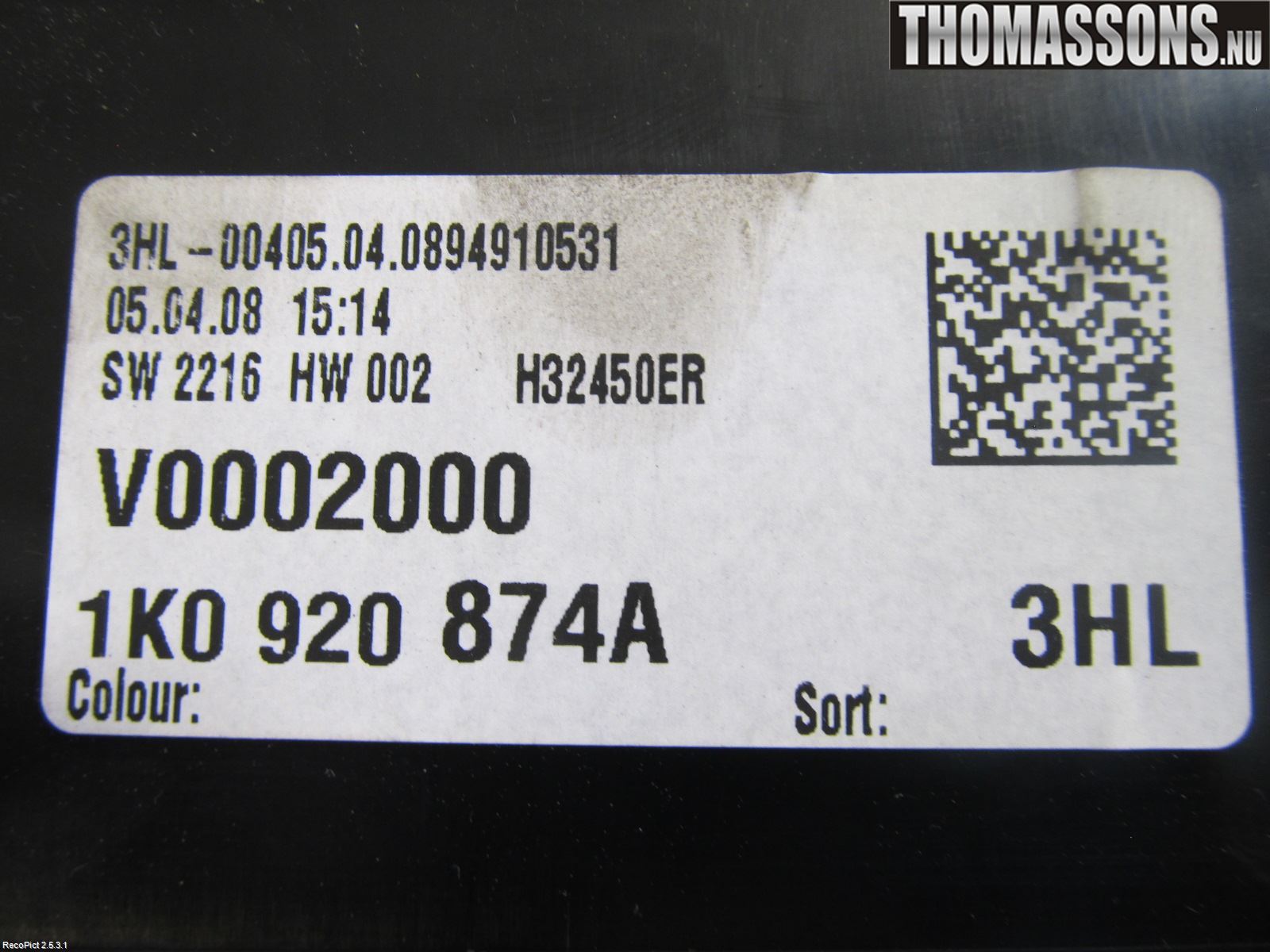 Volkswagen VW GOLF V 04-09 Instrument Komb