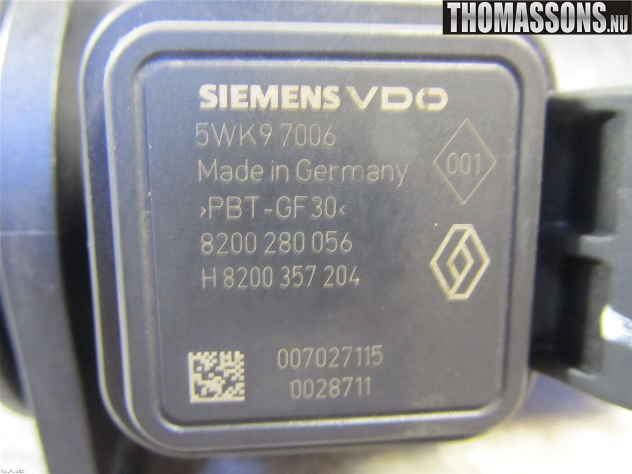 Nissan KUBISTAR Injluftmassamätare