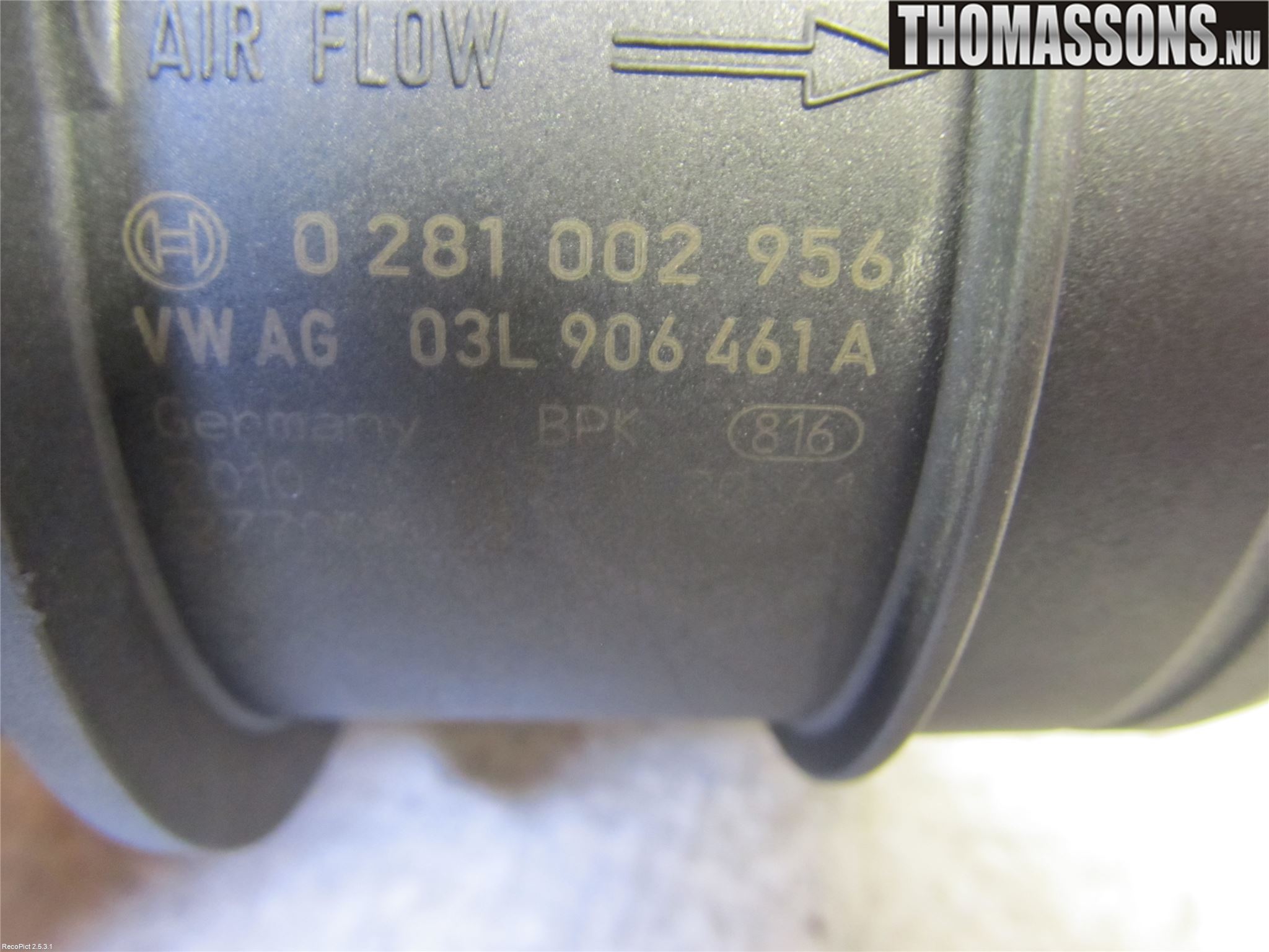 Audi A3/S3 05-13 Injluftmassamätare