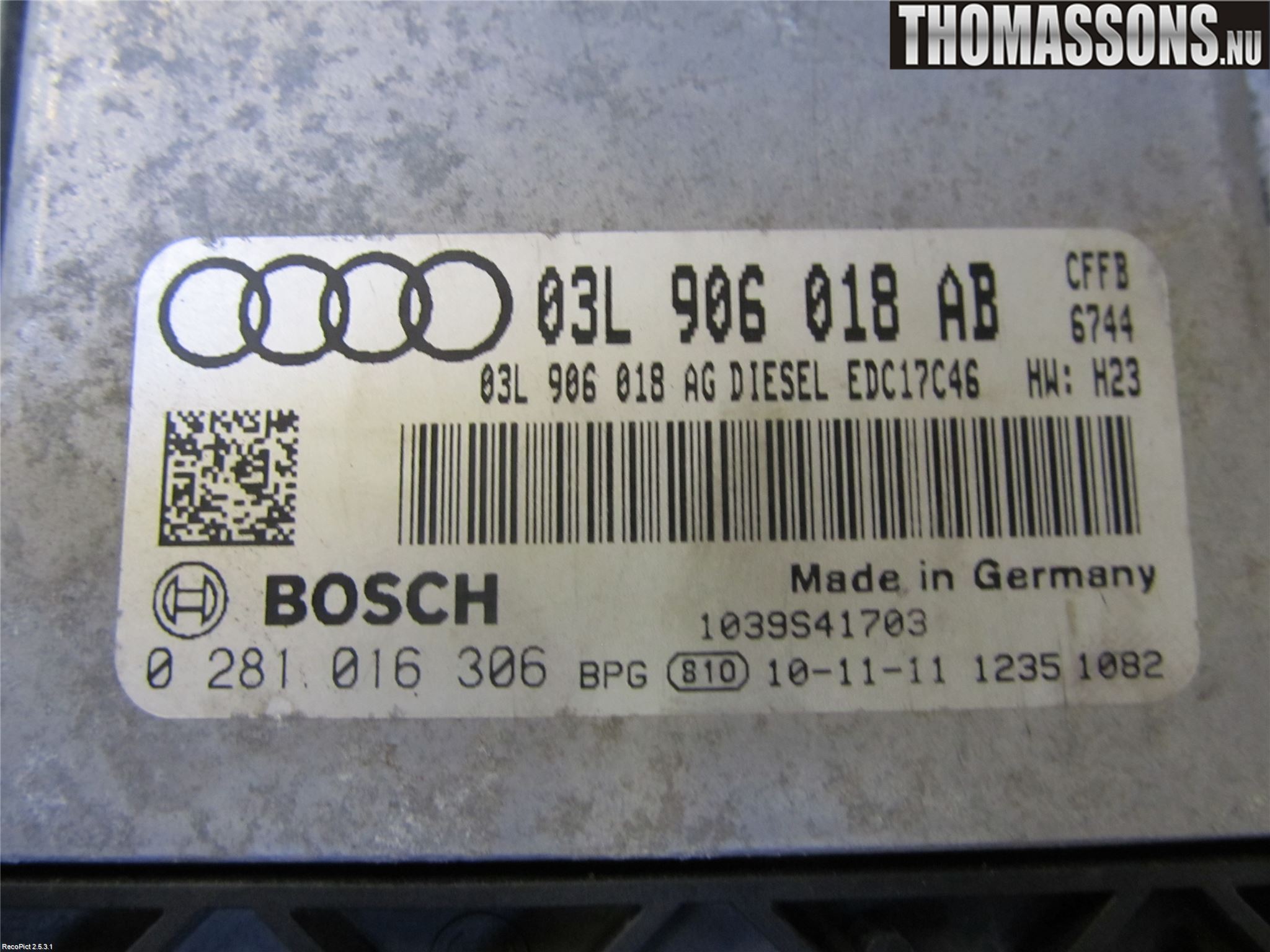 Audi A3/S3 05-13 Styrenhet Insprut Bensin
