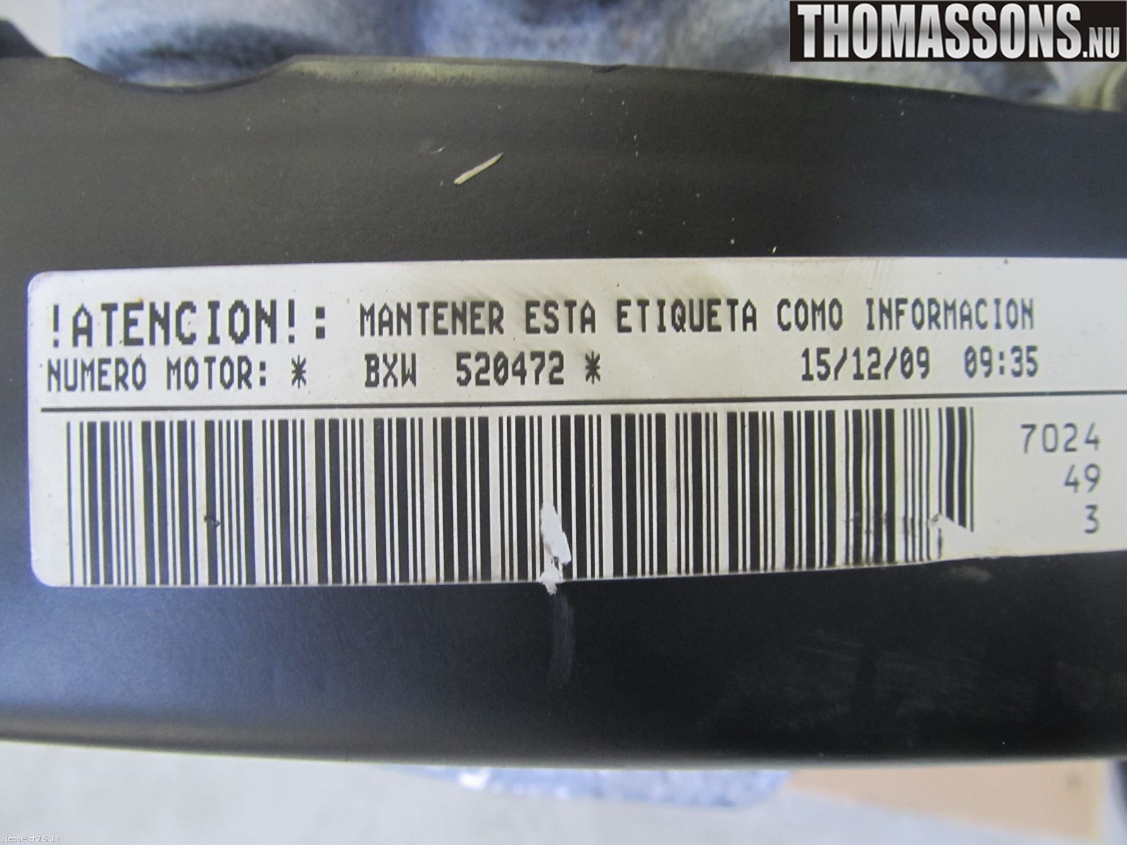 Seat IBIZA IV 08-16 Motor Bensin