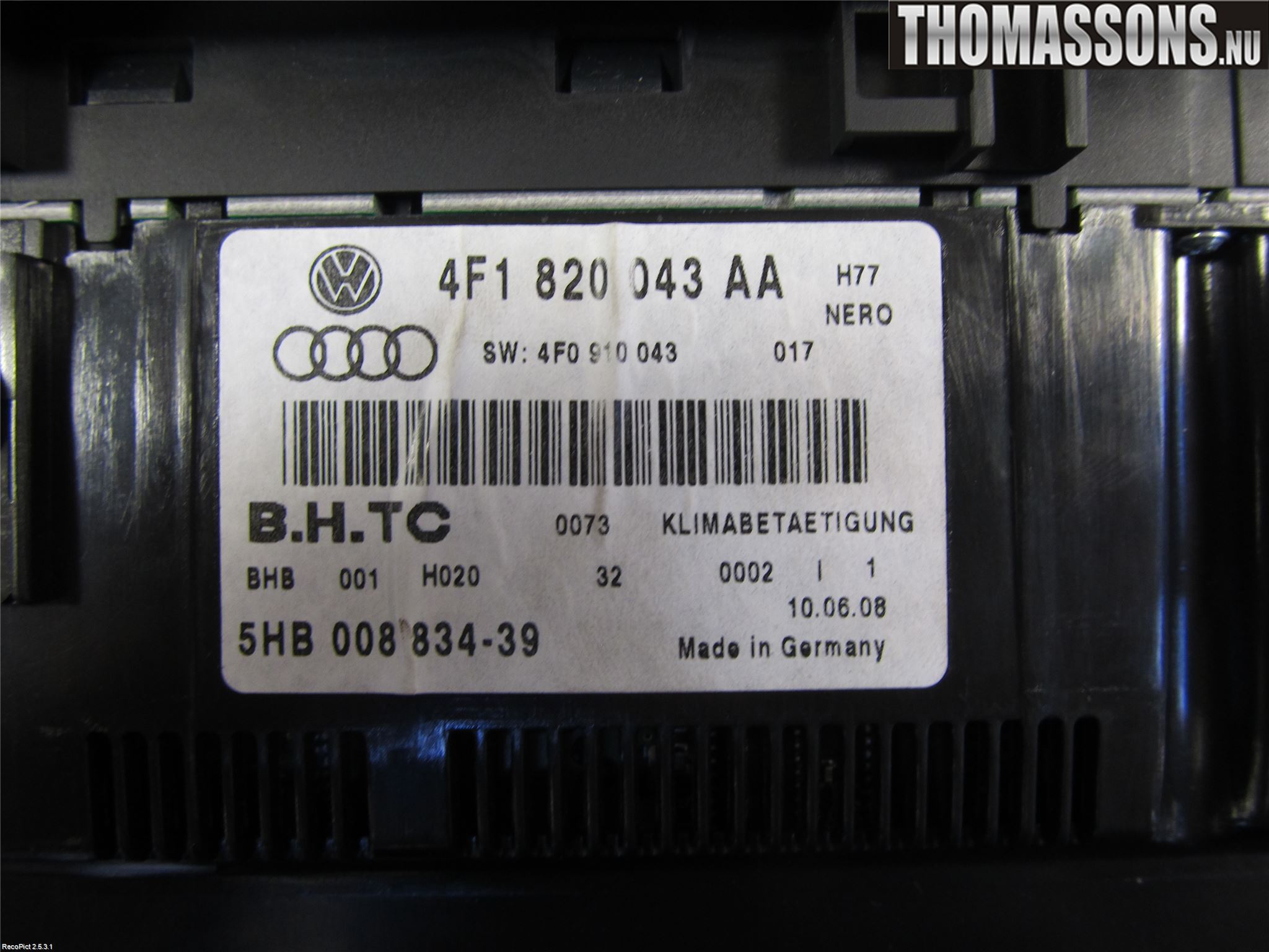 Audi A6/S6     05-11 Värmereglage