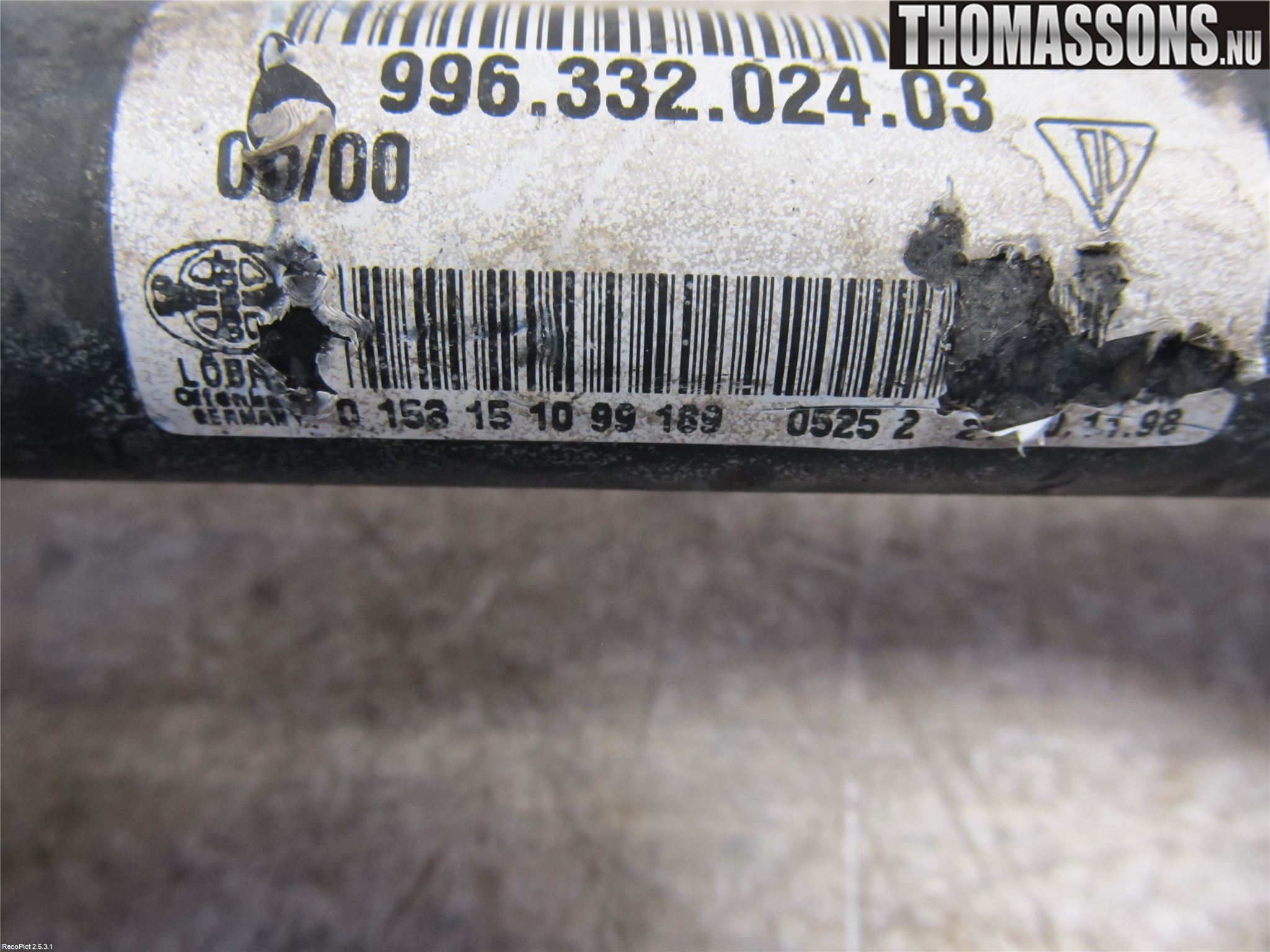 Porsche 911 (996) 98-05 Drivaxel Bak Vänster