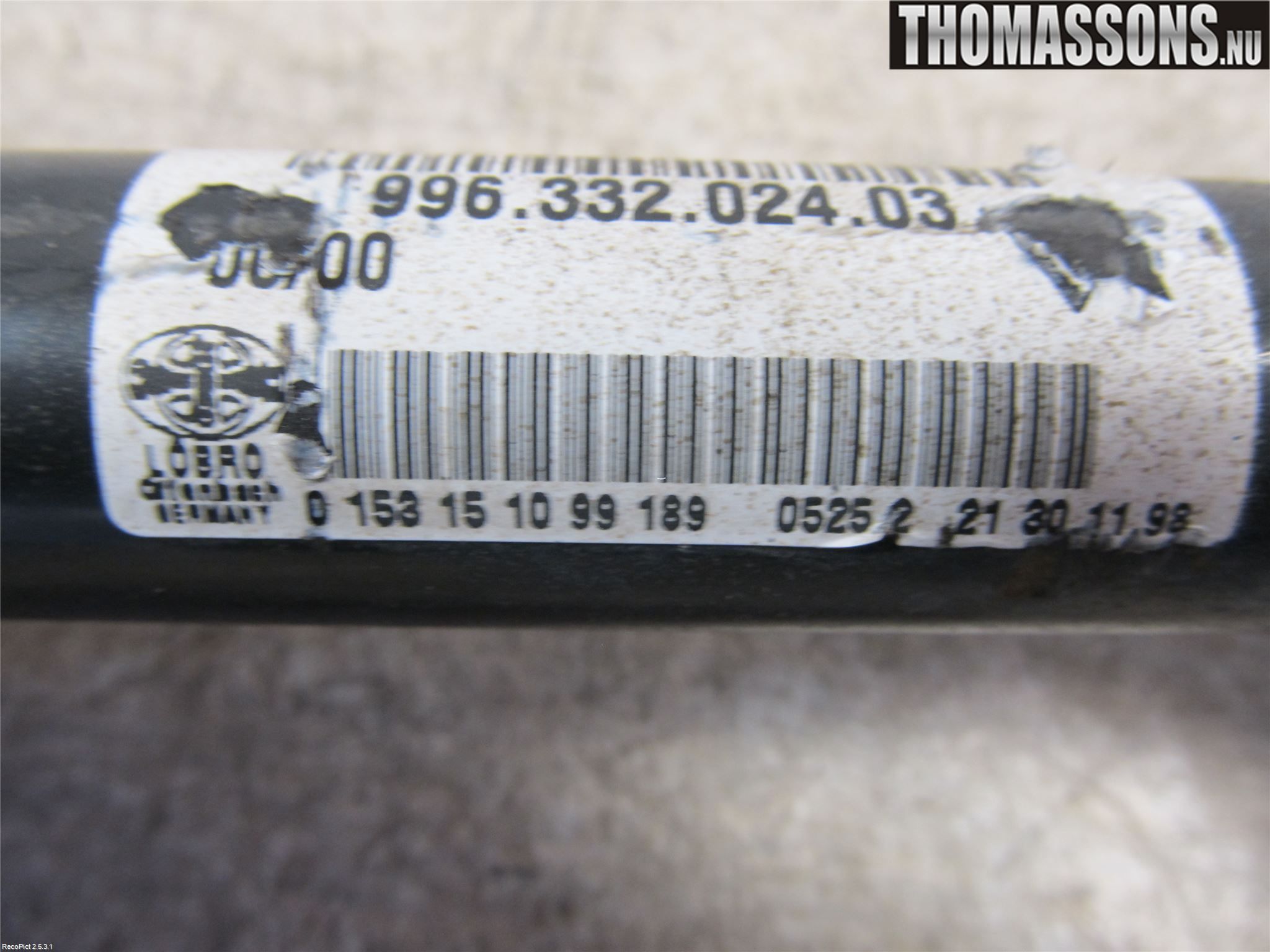Porsche 911 (996) 98-05 Drivaxel Bak Höger