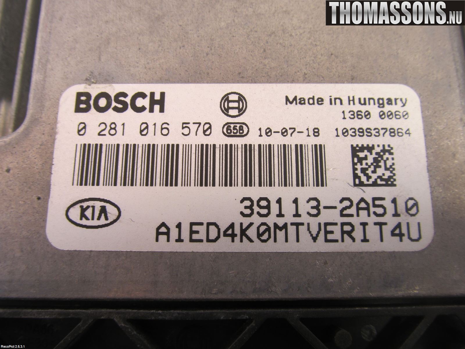 Kia CEED 06-12 Styrenhet Insprut Bensin