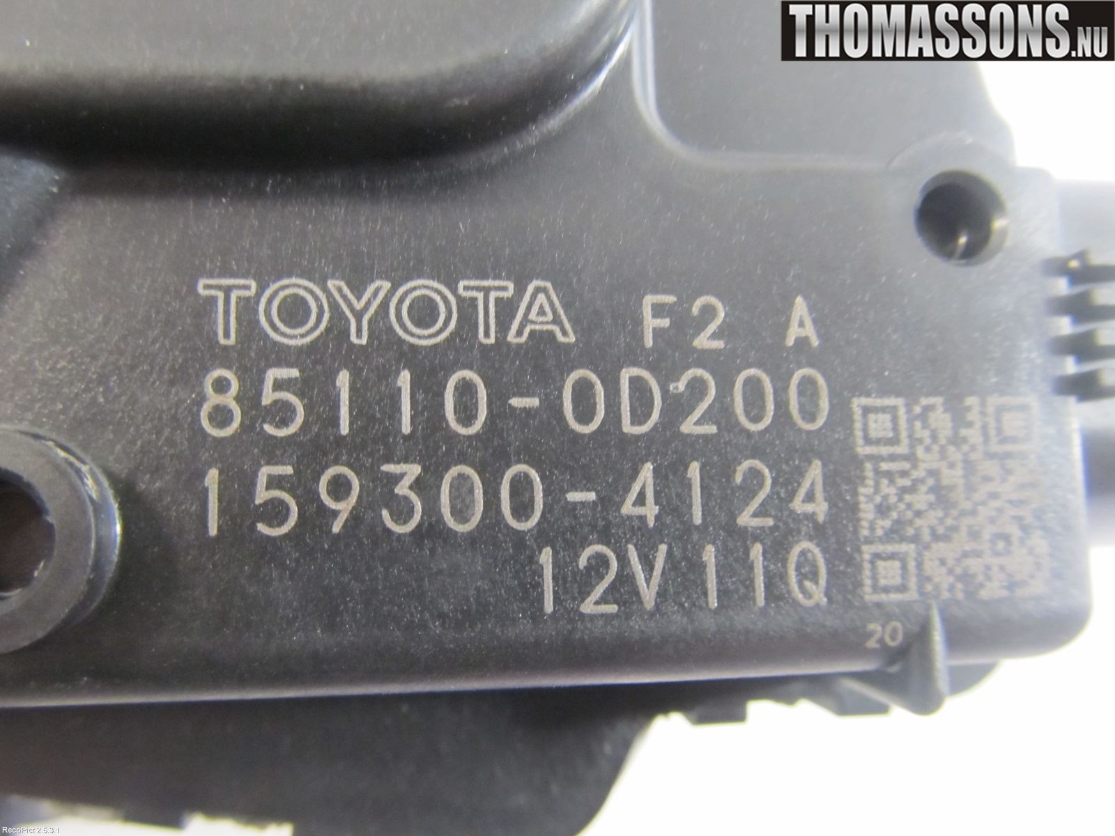 Toyota YARIS XP130 12-14 Torkarmotor Baklucka