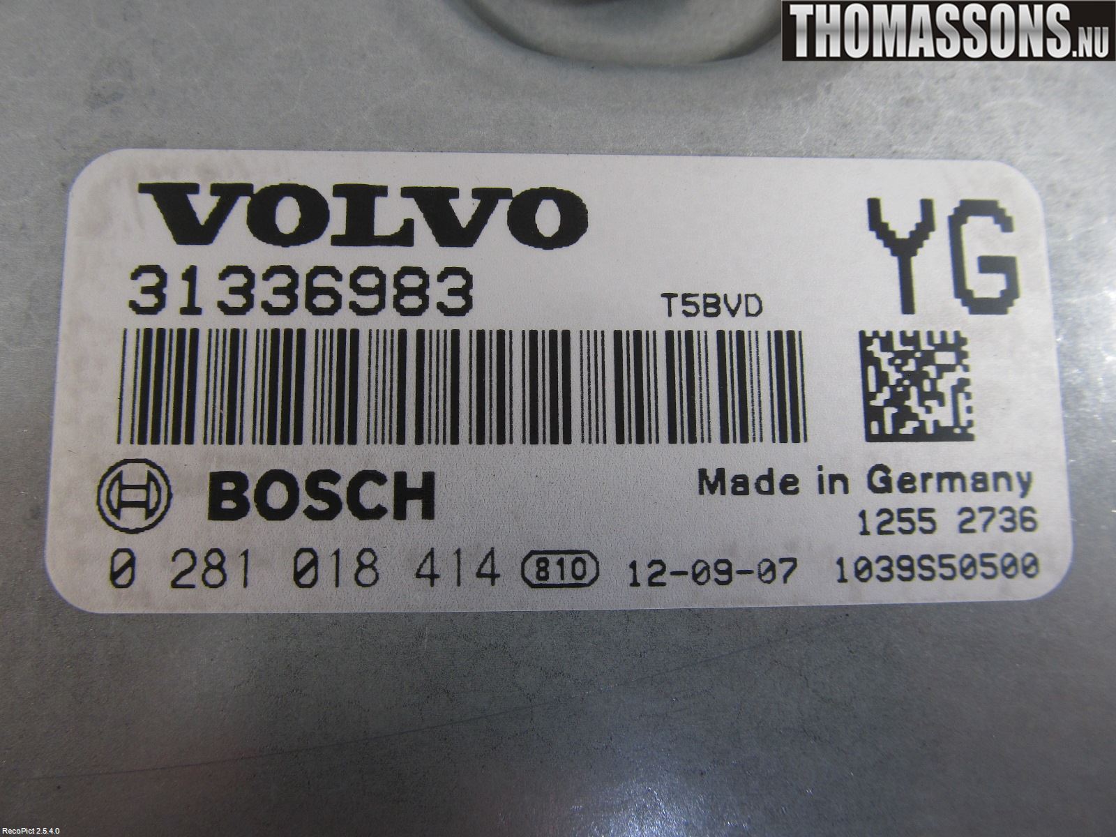 Volvo V70 08-13 Styrenhet Insprut Bensin