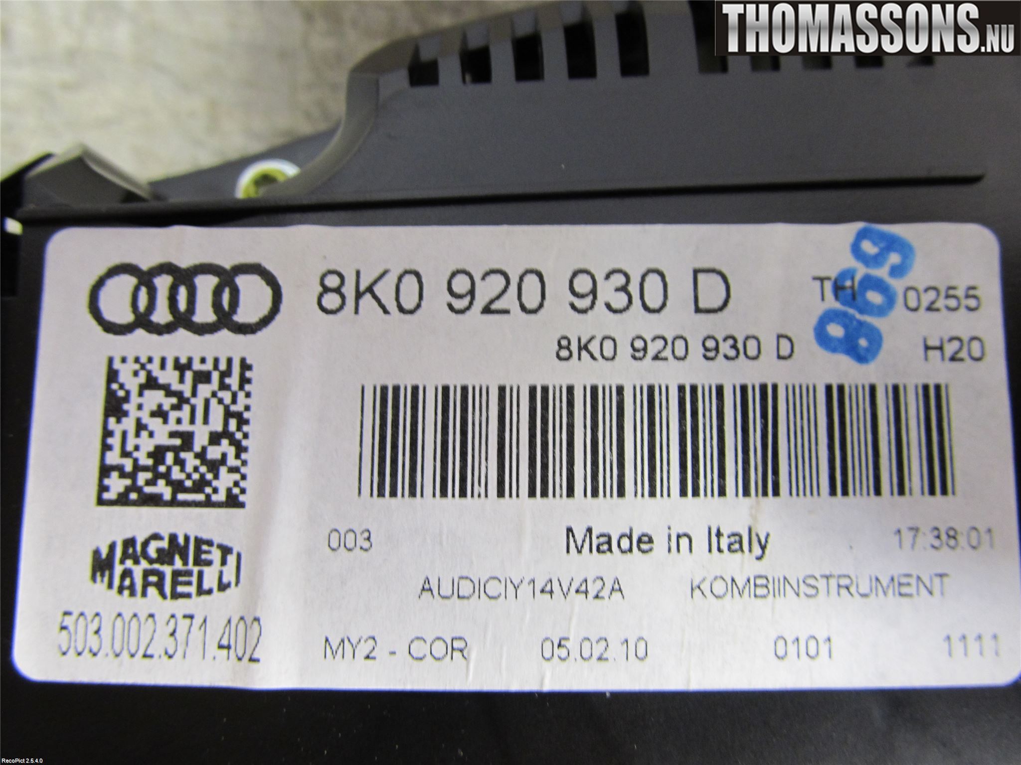 Audi A4/S4 08-11 Instrument Komb